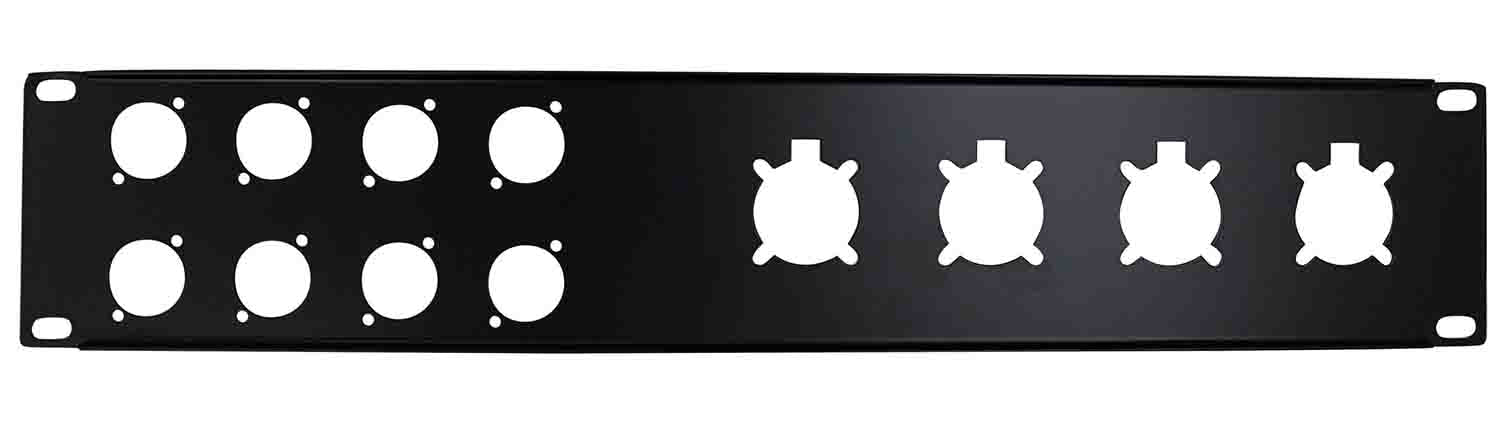 ProX T-P2-4X8 2 Unit Unloaded Patch Panel for 8 XLR and 4 NL4 Speakon or NAC3 Powercon - Hollywood DJ