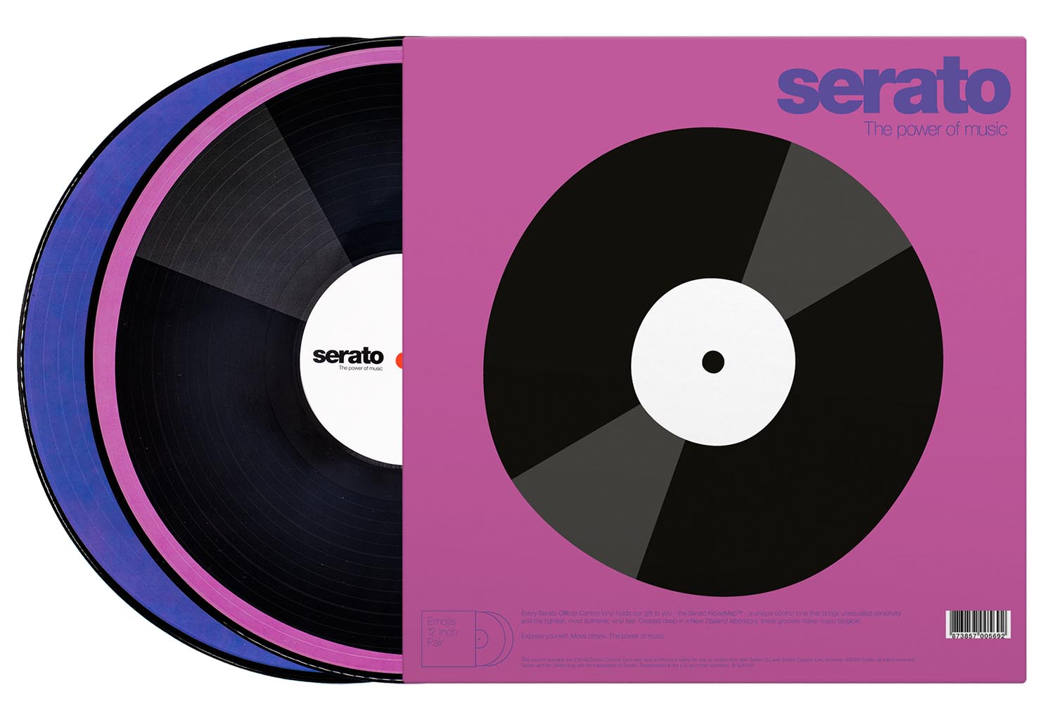Serato SCV-PS-EMJ-2 Emoji Series #2 Flame/Record, 12" Control Vinyl for Serato DJ - Pair - Hollywood DJ