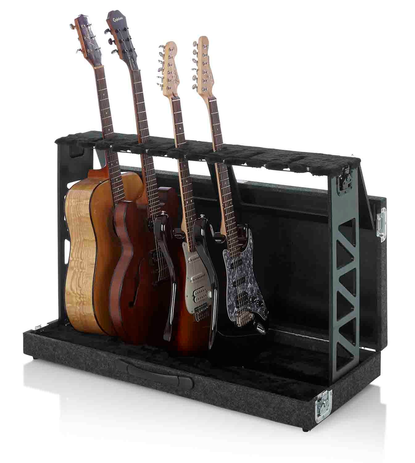 Gator Cases GTRSTD6 Compact Rack Style Six 6 Guitar Stand that Folds into Case - Hollywood DJ