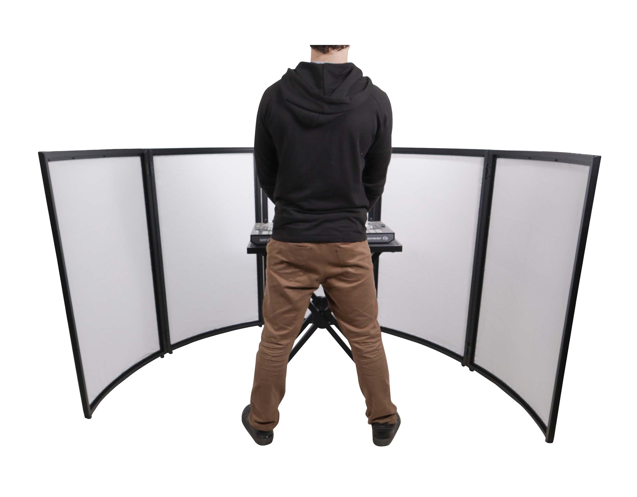 ProX XF-LUNA BLK, DJ Facade 5 Panel Curved with Black White Scrim Kit Black Hardware by ProX Cases