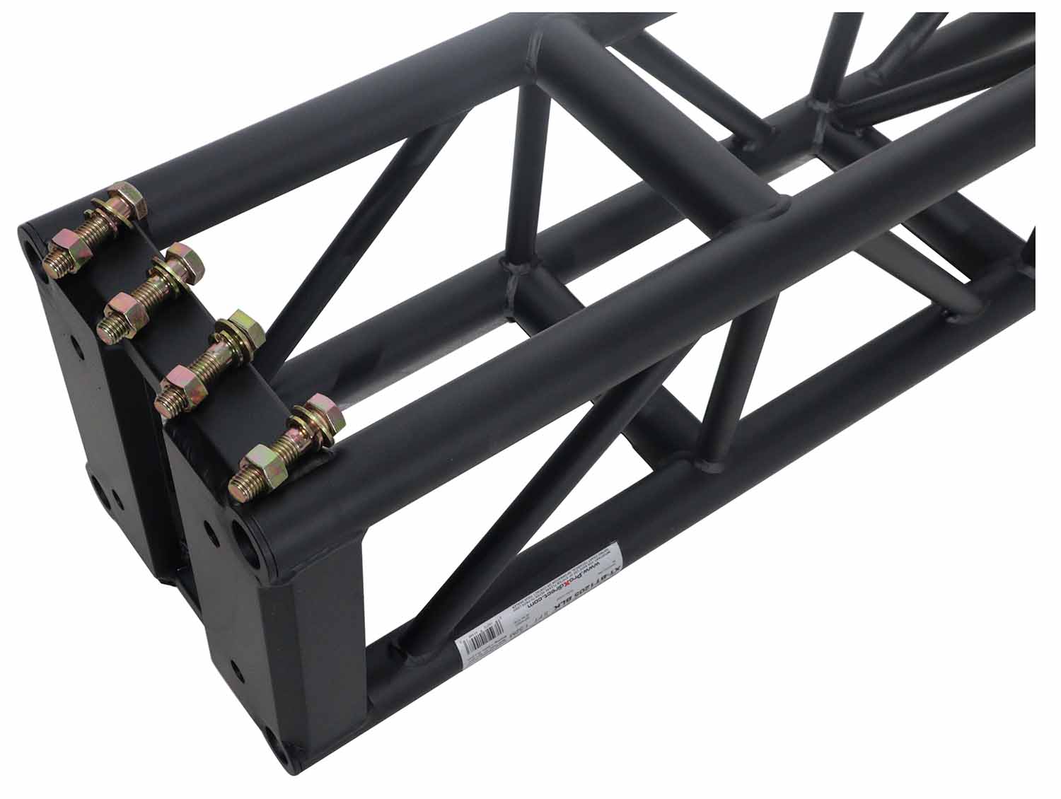 ProX XT-BT1206 BLK, 3mm Wall BoltX Black Bolted 12 Inch Professional Box Truss Segment - 6 Feet - Hollywood DJ