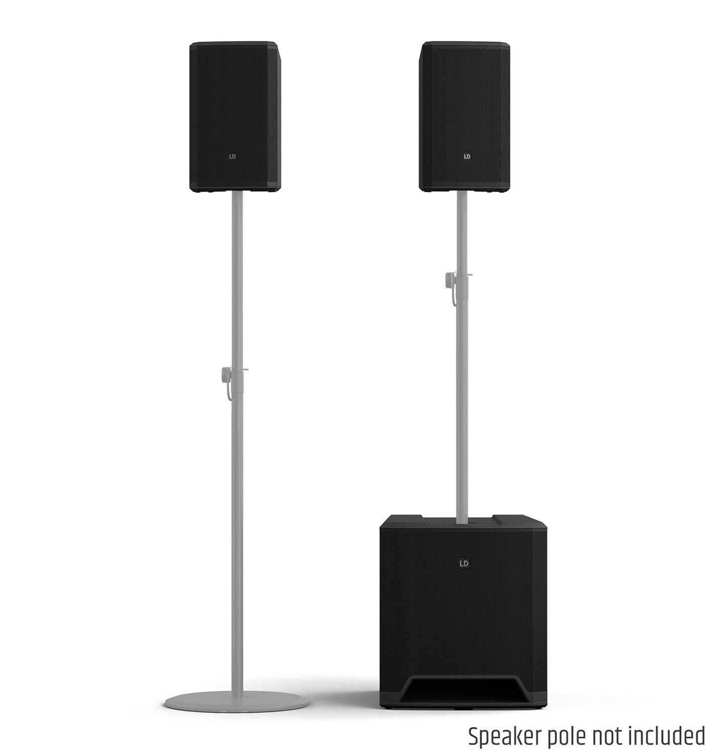 LD Systems DAVE 15 G4X Compact 2.1 Powered PA System with Bluetooth and Mixer - 1000W RMS - Hollywood DJ