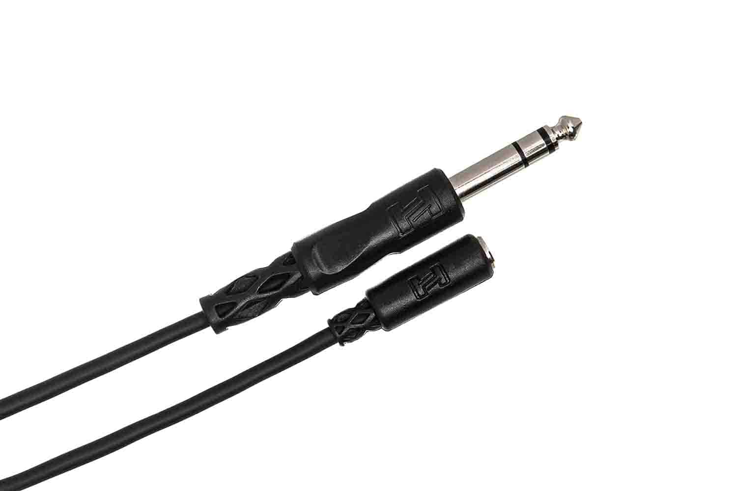 Hosa MHE-325 Headphone Adaptor Cable 3.5 mm TRS to 1/4 in TRS - 25 Feet - Hollywood DJ