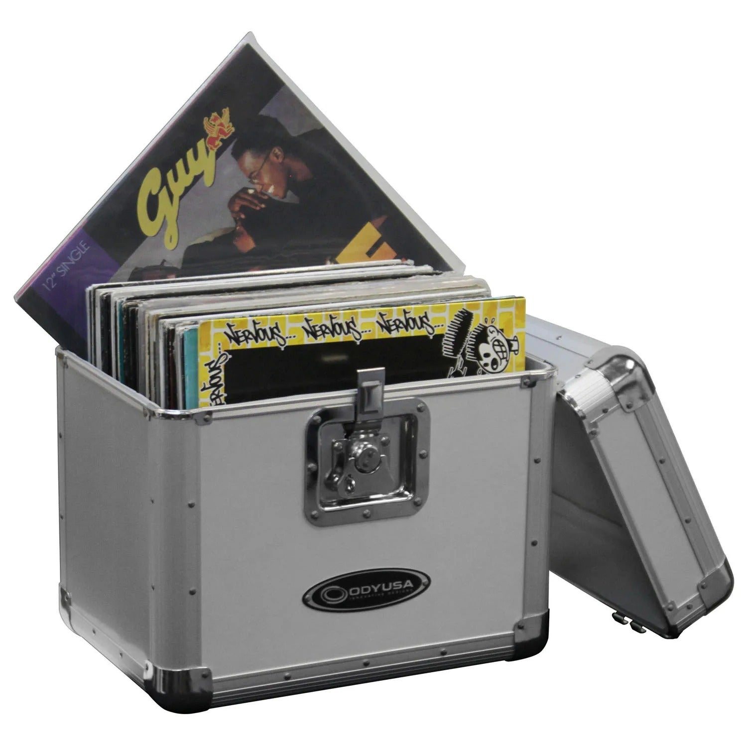 Odyssey KLP2SIL, KROM Series Silver Stackable Record / Utility Case For 70 12″ Vinyl Records And LPs - Hollywood DJ