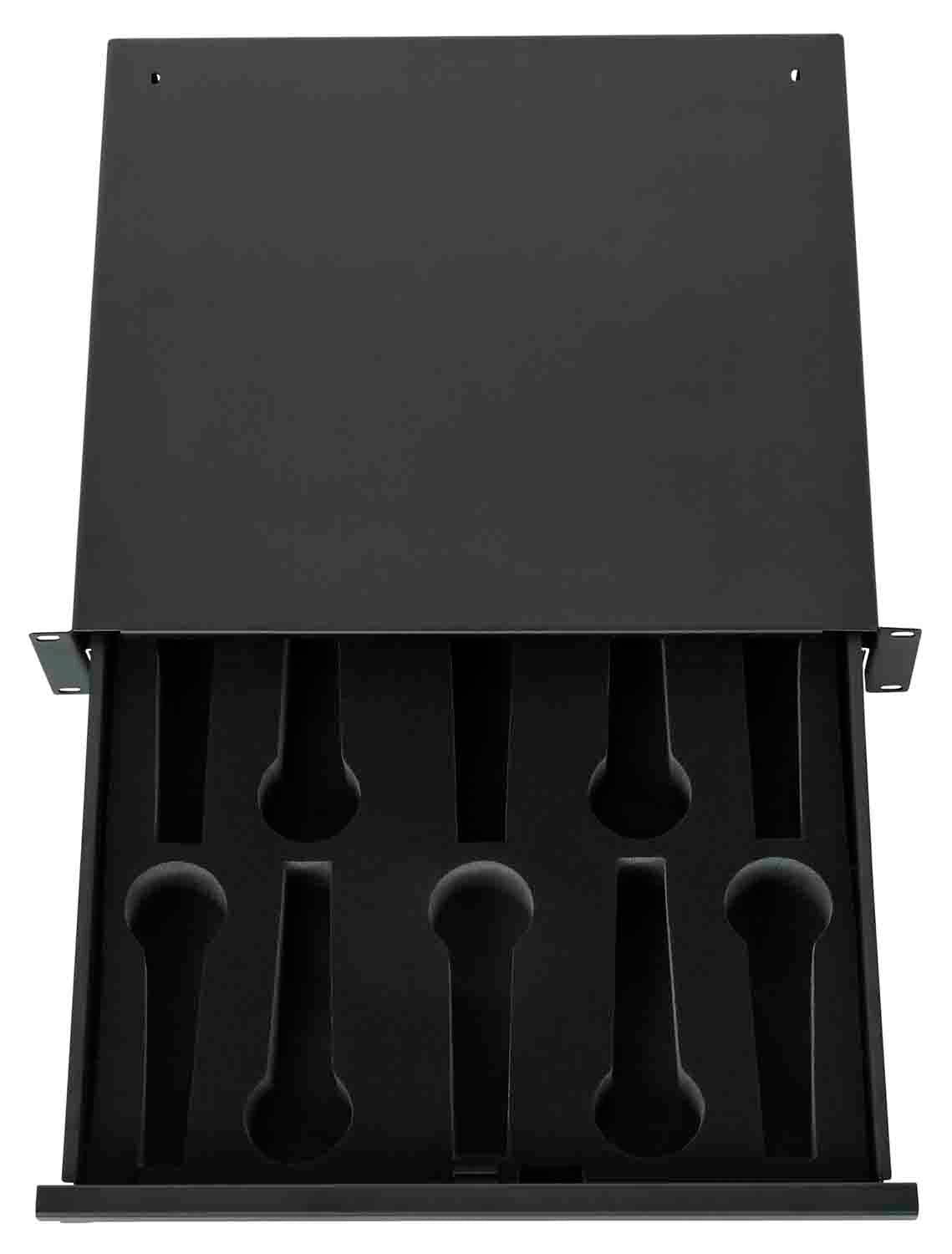 Gator Cases GRW-DRWMIC10, 10 Microphone Lockable Drawer – 2U - Hollywood DJ