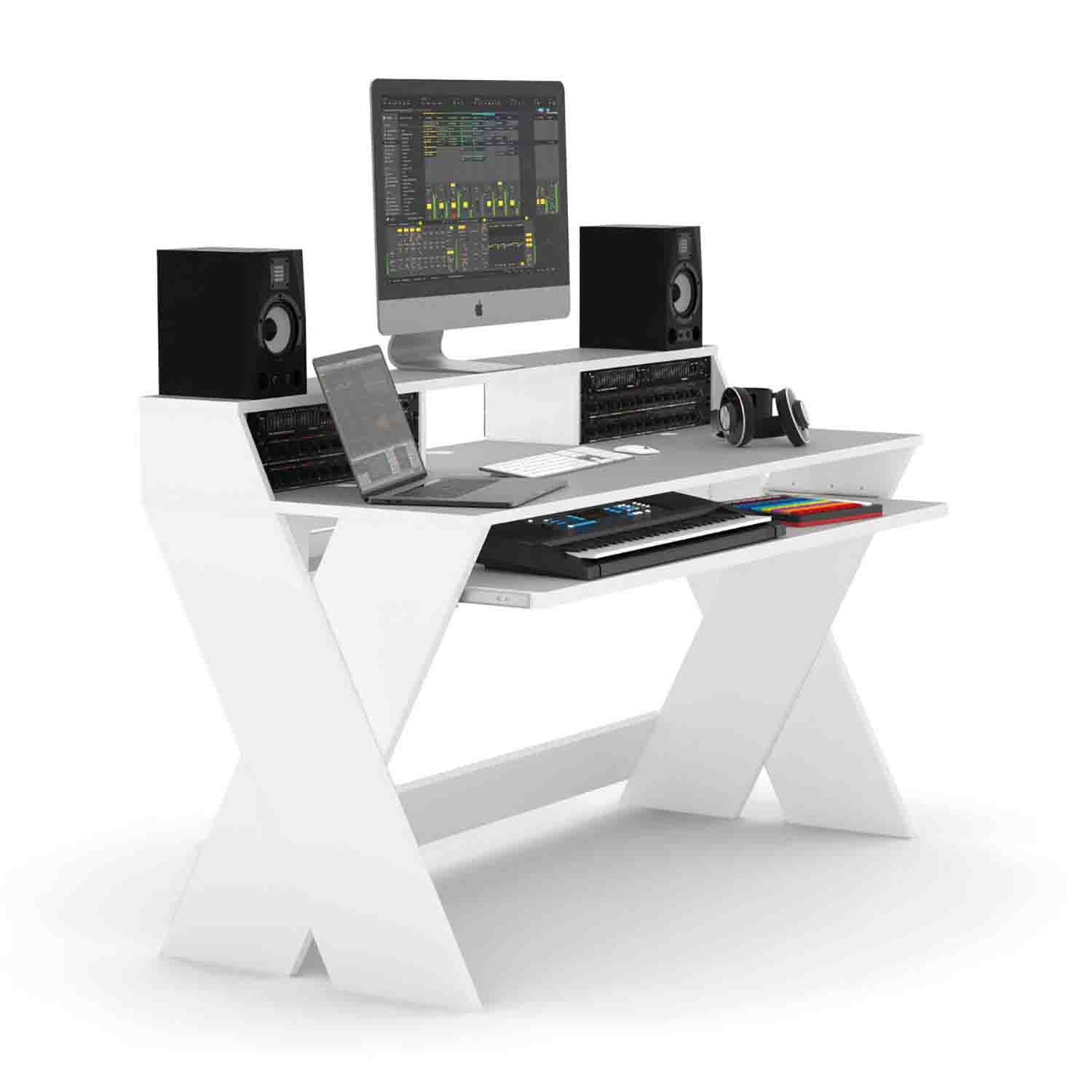 Glorious Sound Desk Pro for Professional Studio Workstation - White - Hollywood DJ