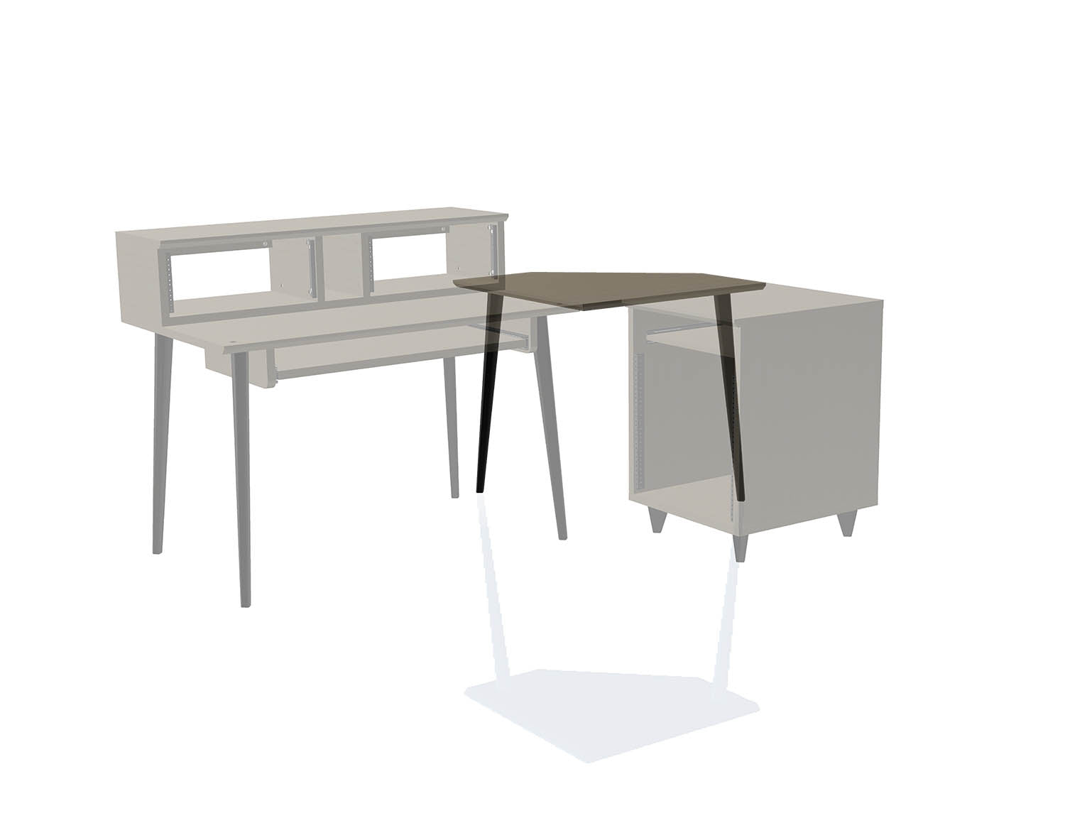 Gator Frameworks GFW-ELITEDESKCRNR-GRY Corner Desk Section in Driftwood Grey Finish - Hollywood DJ