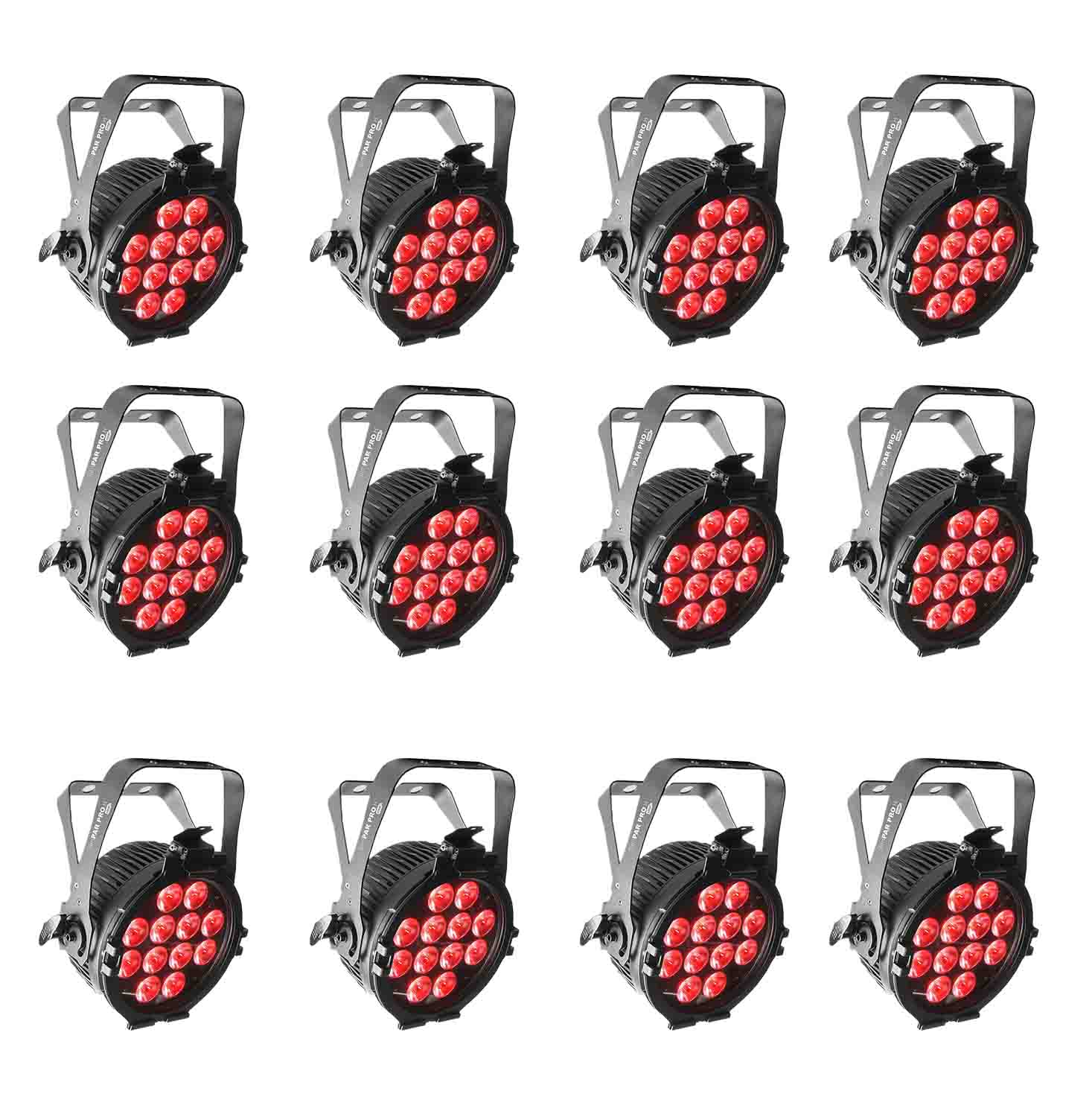 12 Pack of Chauvet DJ SlimPAR Pro H USB, Low-Profile RGBAW+UV LED Light - Hollywood DJ