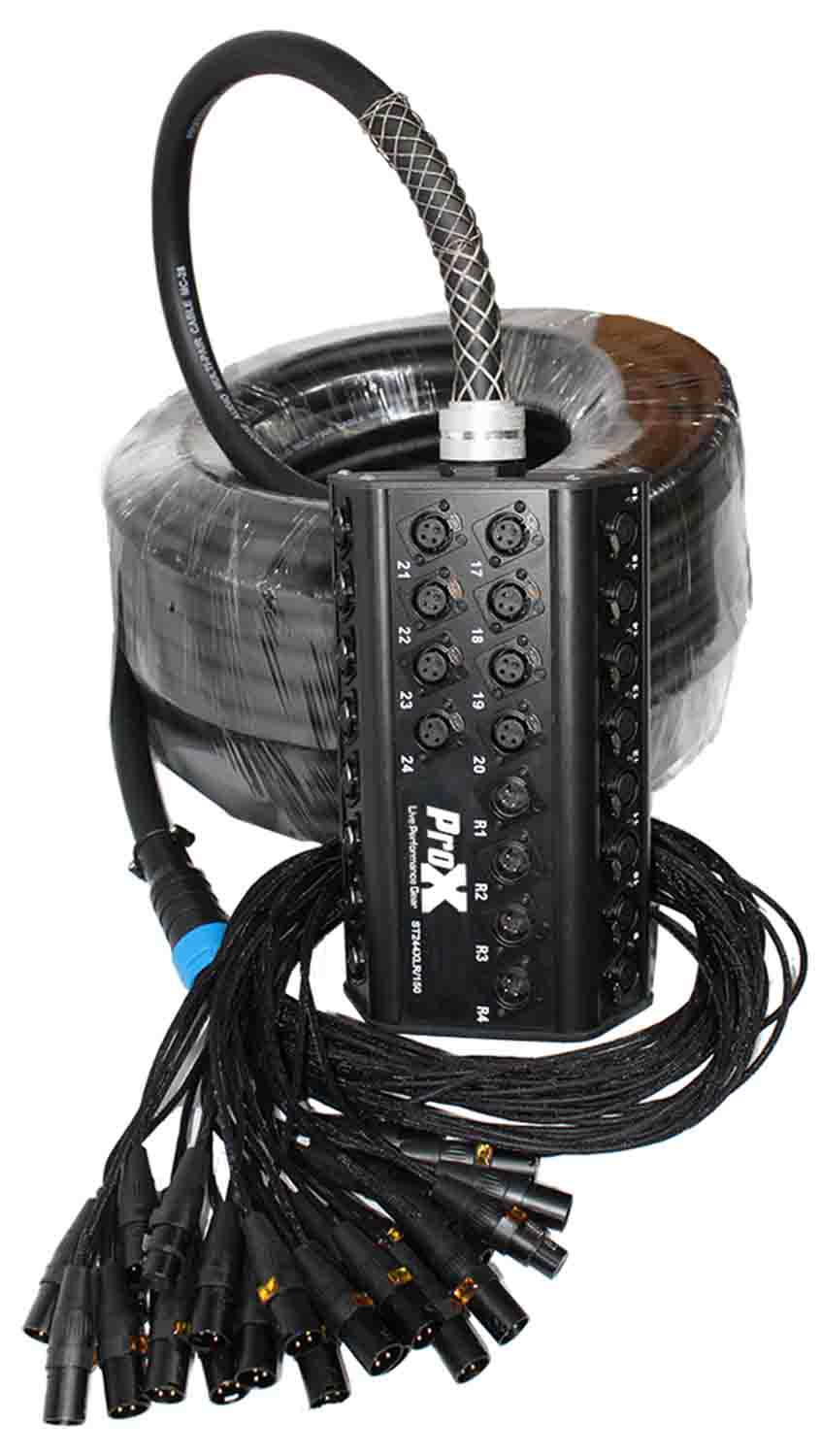 Prox XC-SB244XLR100 Stage Box Snake 24 XLR-F Input 4 XLR-M Return - 100 Feet - Hollywood DJ