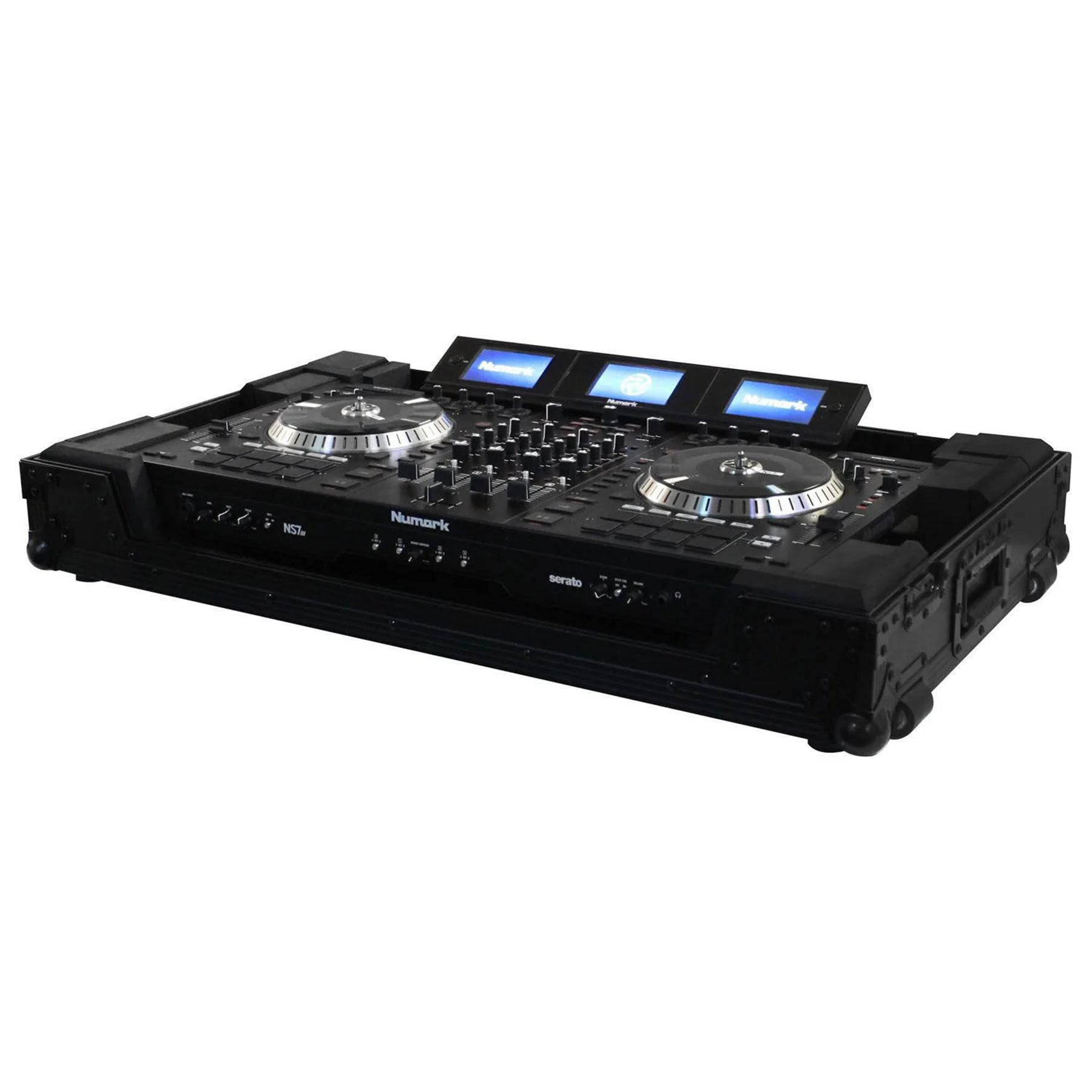 Odyssey FZPIDDJRZWBL Black Flight Case For Pioneer DDJ-RZ / SZ / SZ2 and Numark NS7 / NS7II / NS7III - Hollywood DJ