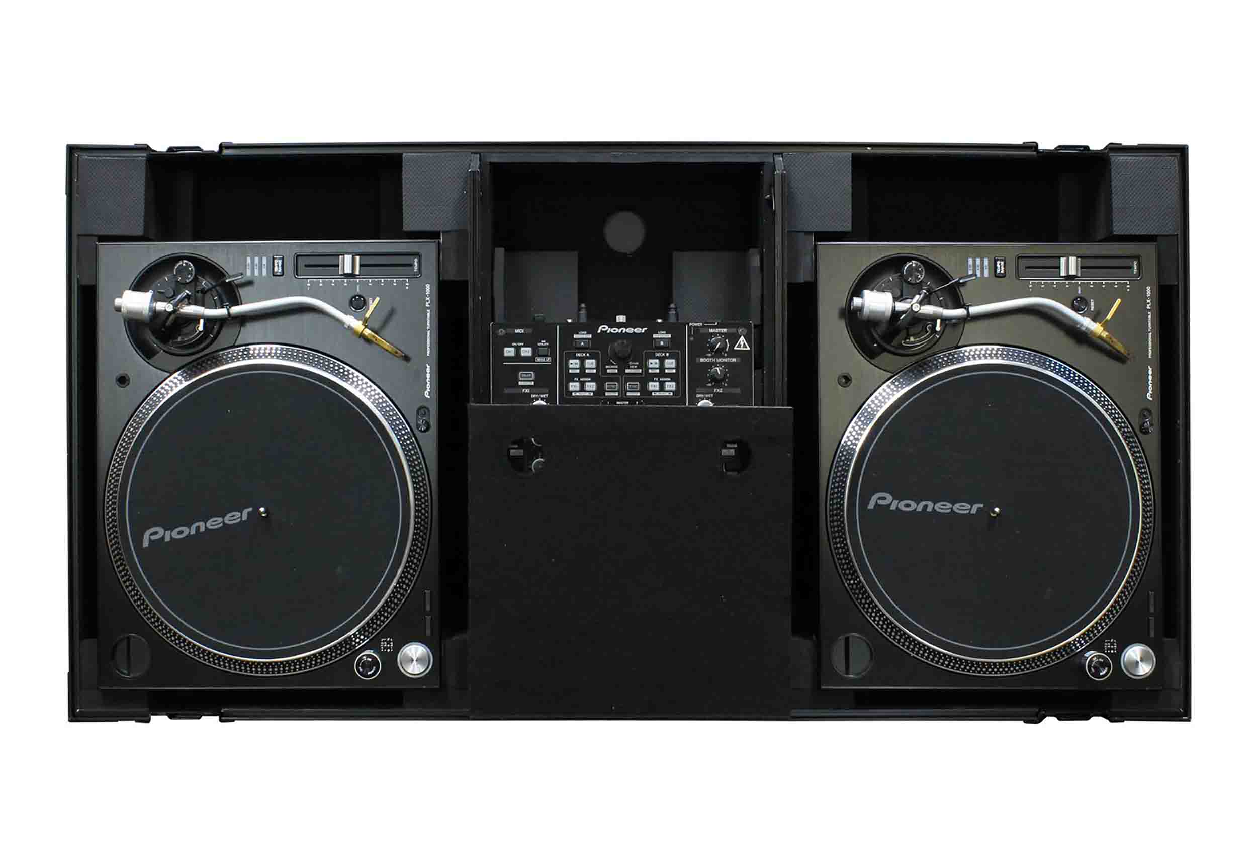 Pioneer DJ PLX-CRSS12 Hybrid Turntable Package with S5 DJ Mixer and Flight Coffin Case by Pioneer DJ