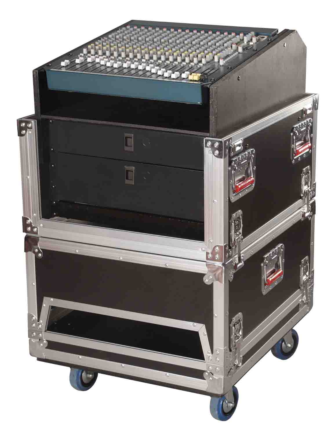 Gator Cases G-TOUR-GRC-1406, 14U Top, 6U Side Road Console Rack Case - Hollywood DJ