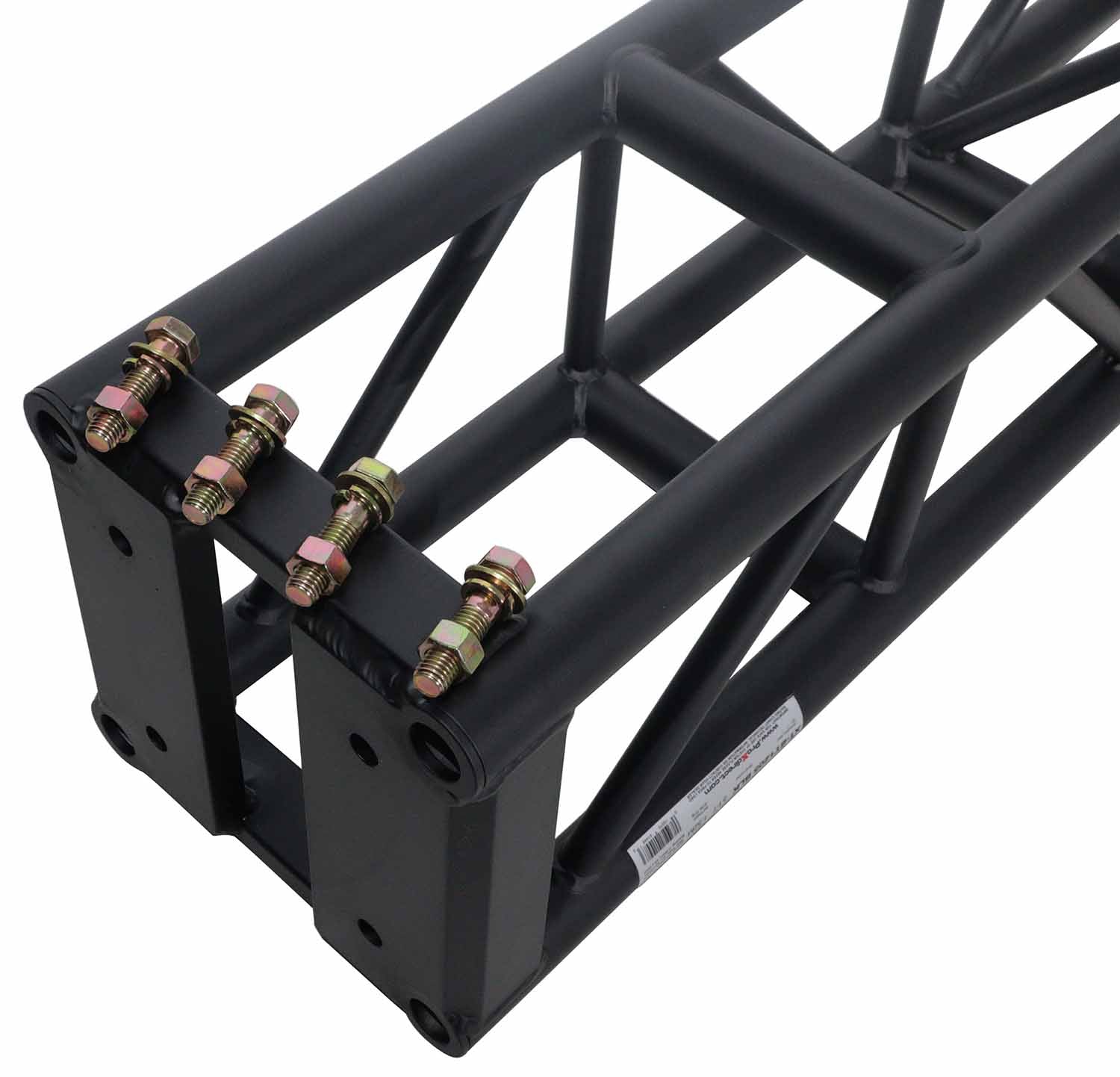 ProX XT-BT1205 BLK, 3mm Wall BoltX Black Bolted 12 Inch Professional Box Truss Segment - 5 Ft. - Hollywood DJ