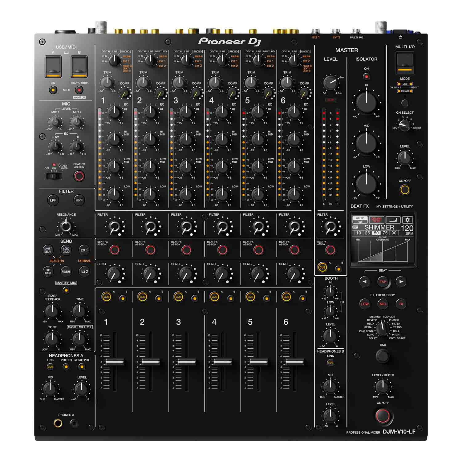 Pioneer DJ DJM-V10-LF, 6-Channel Professional DJ Mixer with Long Fader Pioneer DJ