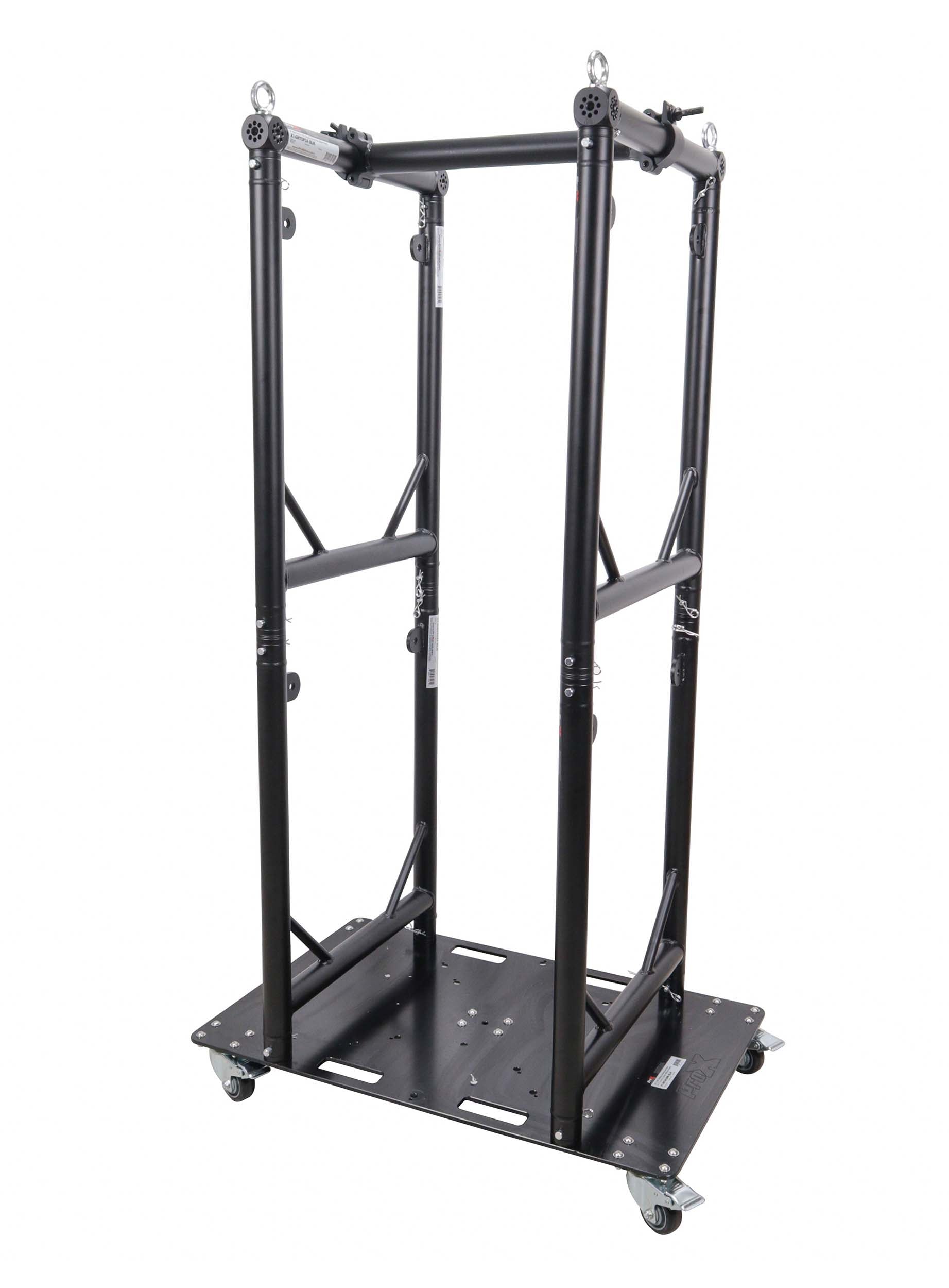 ProX XT-GRU-PKGX4 BLK, Truss Modular 4X Rapid U Grid Trio Package for Lighting -Rolling Aluminum Baseplate - Black by ProX Cases