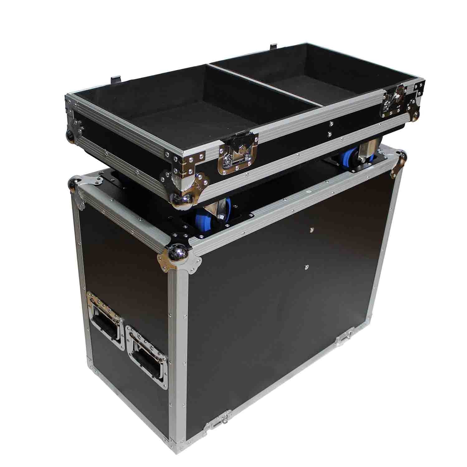 ProX X-RCF-NX15SMAX2W Stage Monitor Flight Case for 2 RCF NX 15-SMA W-4 Inch Casters - Hollywood DJ