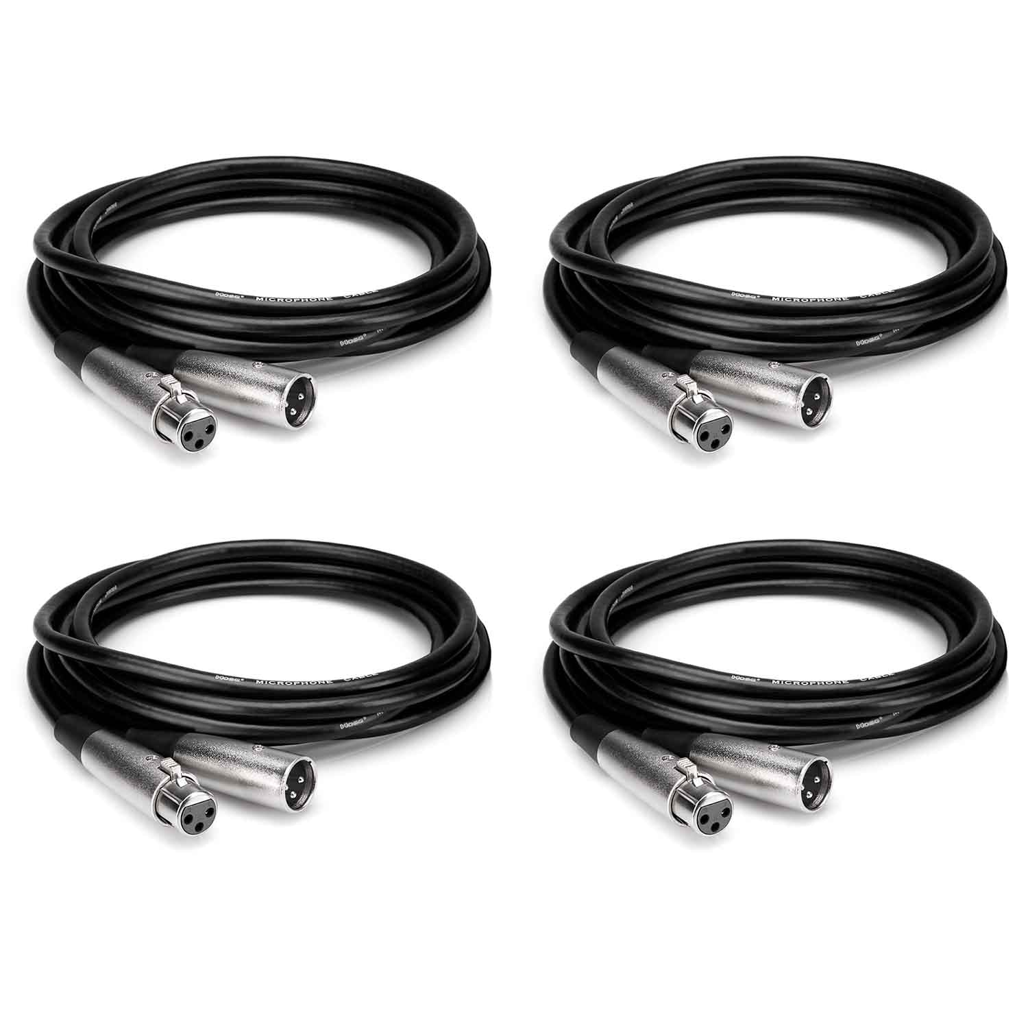 Hosa MCL-125 Microphone Cable XLR3F to XLR3M (25 Feet) - 4 Pack Hosa