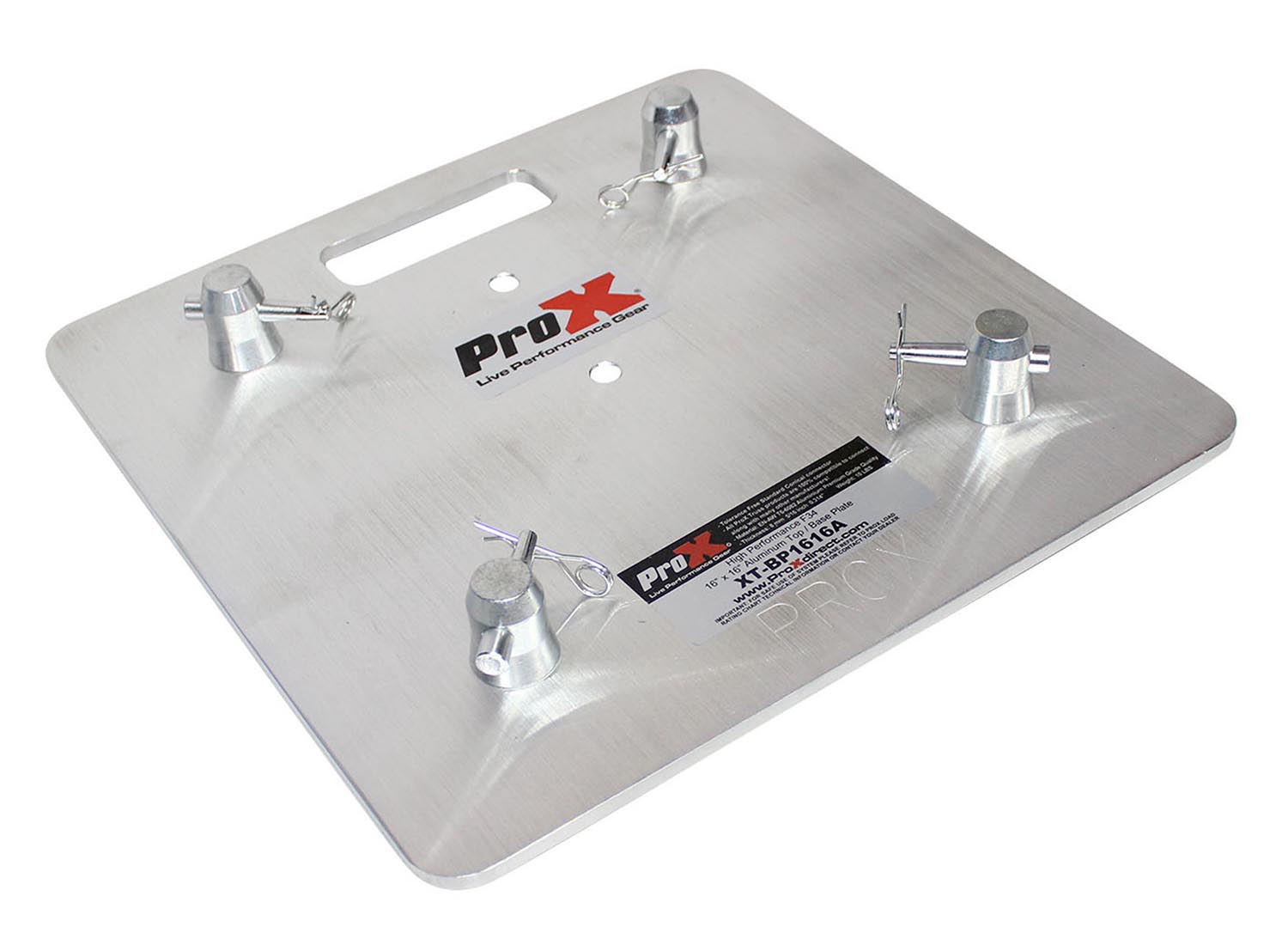 ProX XT-BP1616A Aluminum Base Plate Fits Most Manufacturers F34 Trussing with Conical Connectors - 16" x 16" - Hollywood DJ