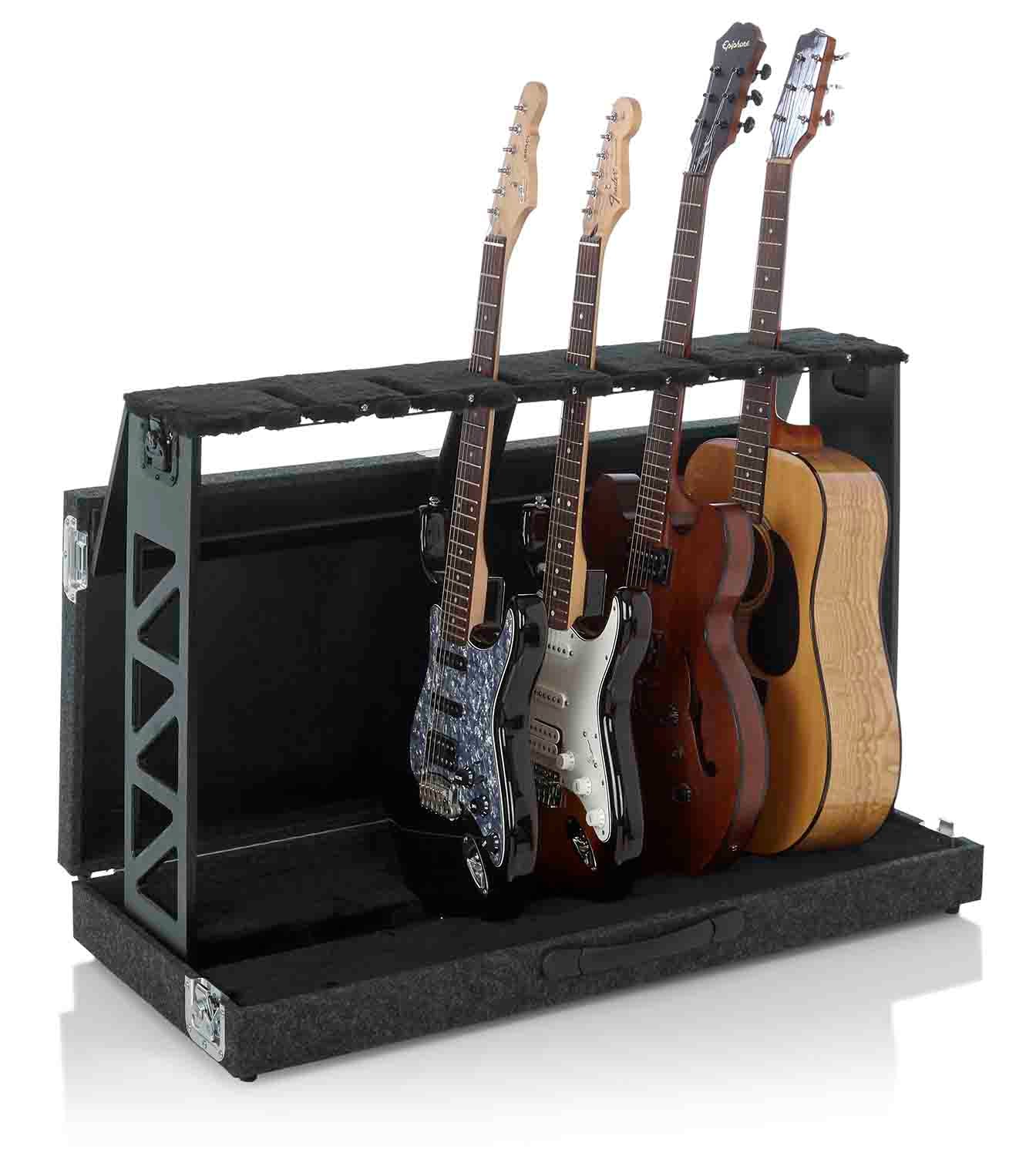 Gator Cases GTRSTD6 Compact Rack Style Six 6 Guitar Stand that Folds into Case - Hollywood DJ