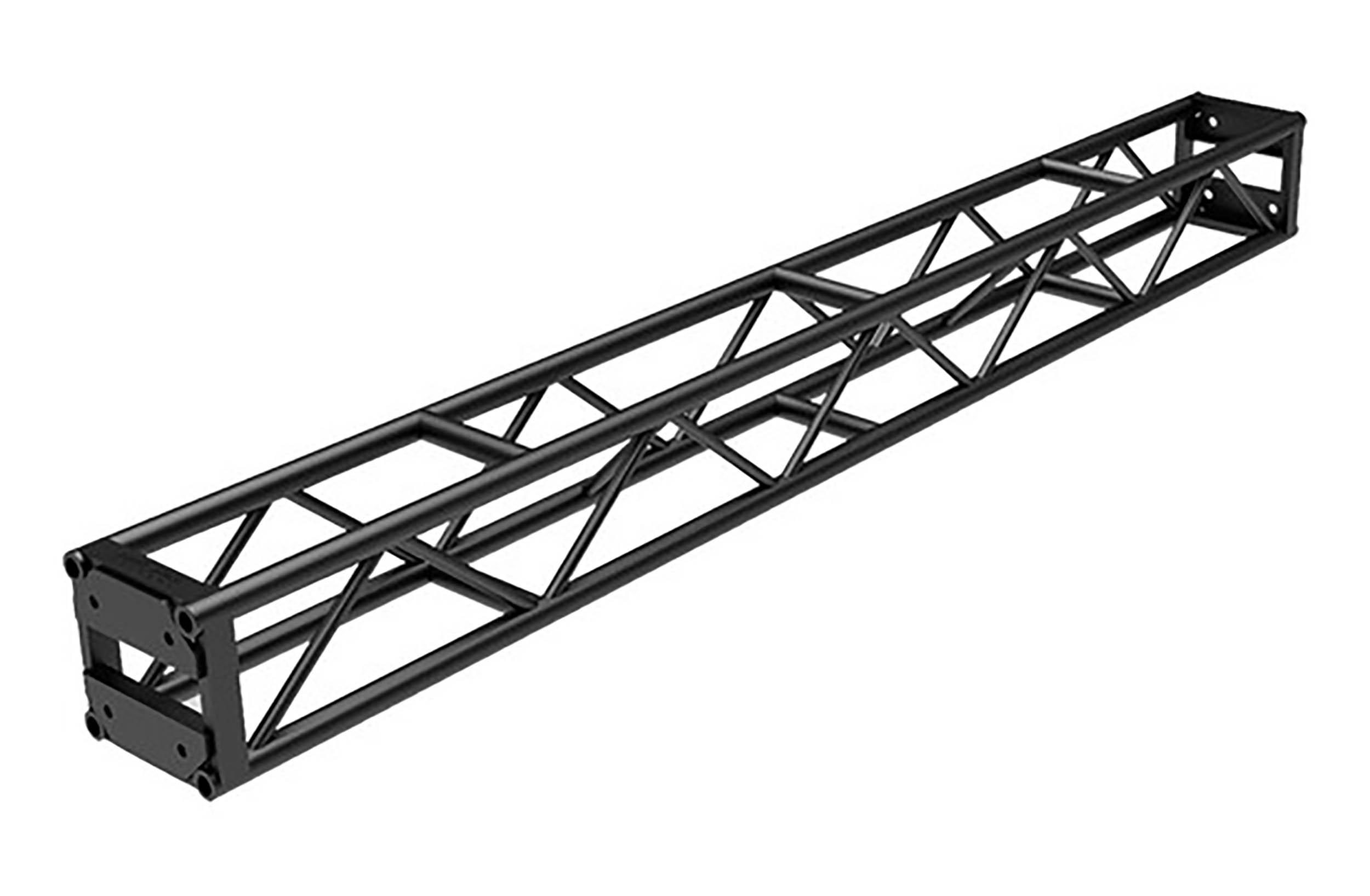 Global Truss DT-GP10-BLK, End Plated Square Truss Straight Segment 10ft - Black - Hollywood DJ