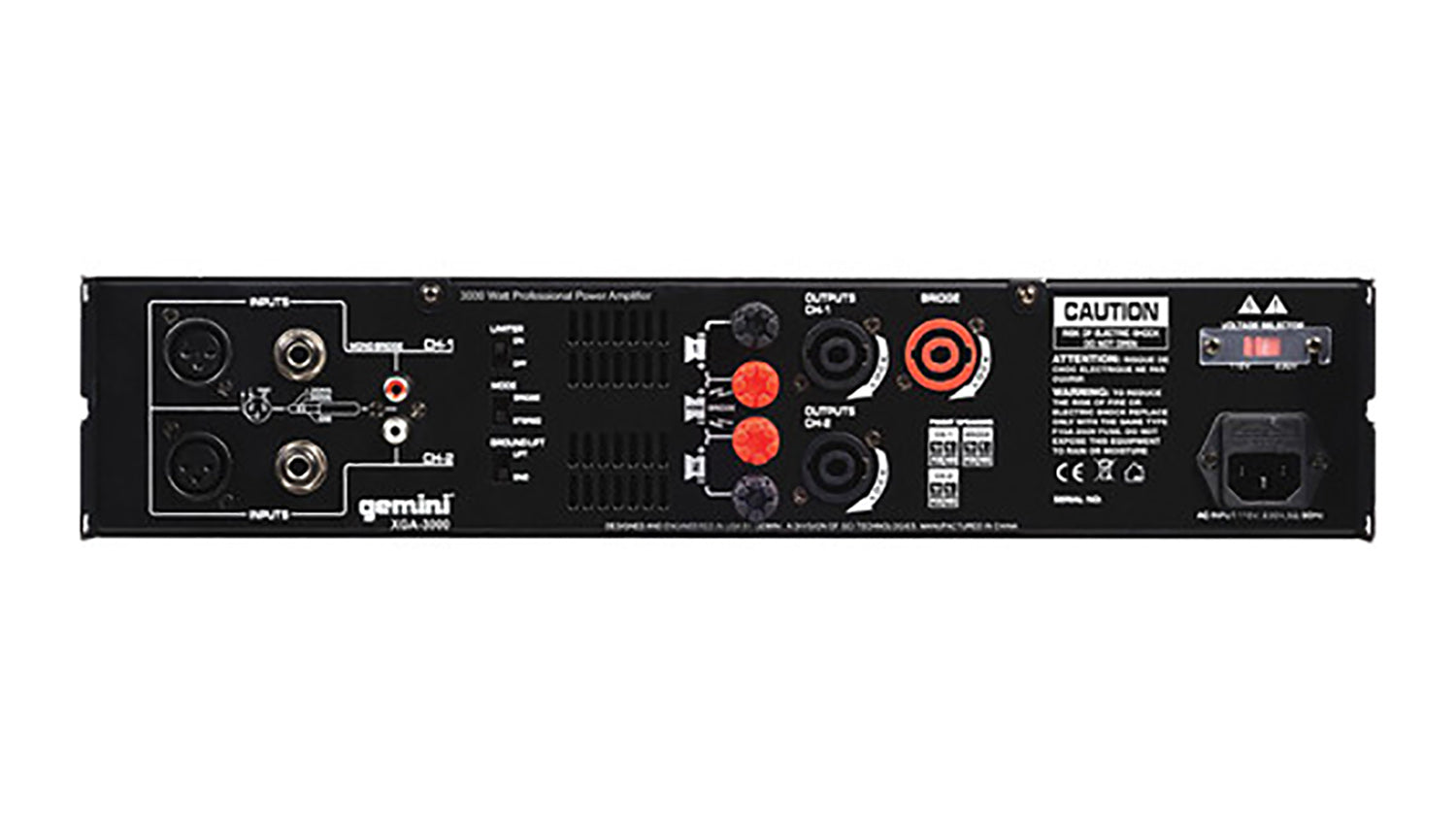 Gemini Sound XGA-3000, Professional Power Amplifier - Hollywood DJ
