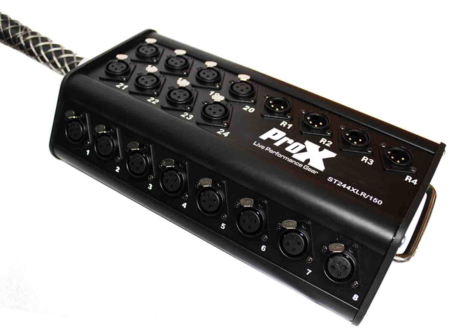 Prox XC-SB244XLR150 Stage Box Snake 24 XLR-F Input 4 XLR-M Return - 150 Feet - Hollywood DJ
