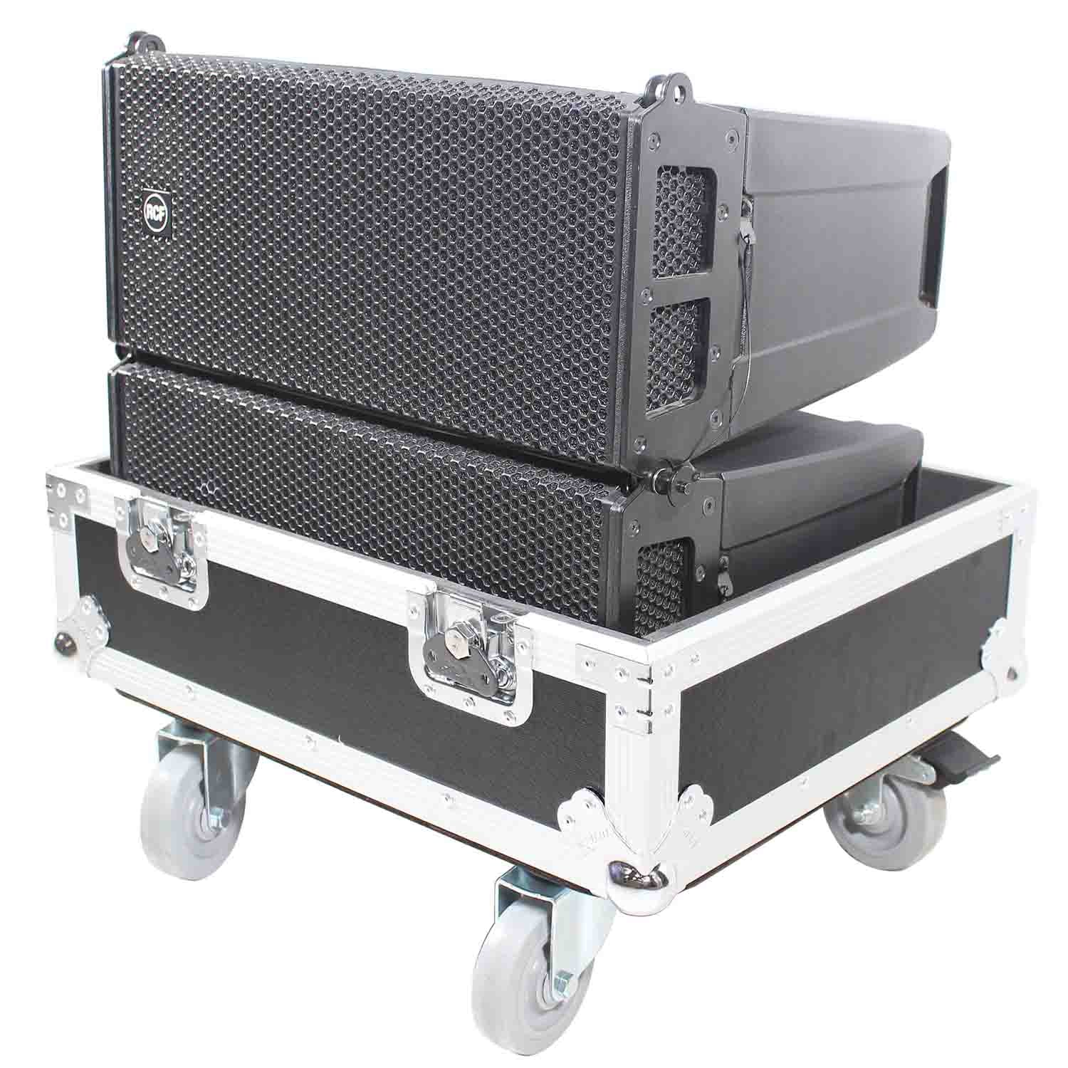 ProX X-RCF-HDL6ALAX2W, Line Array Flight Case for 2 RCF HDL6-A HDL26-A Speakers with Wheels - Hollywood DJ