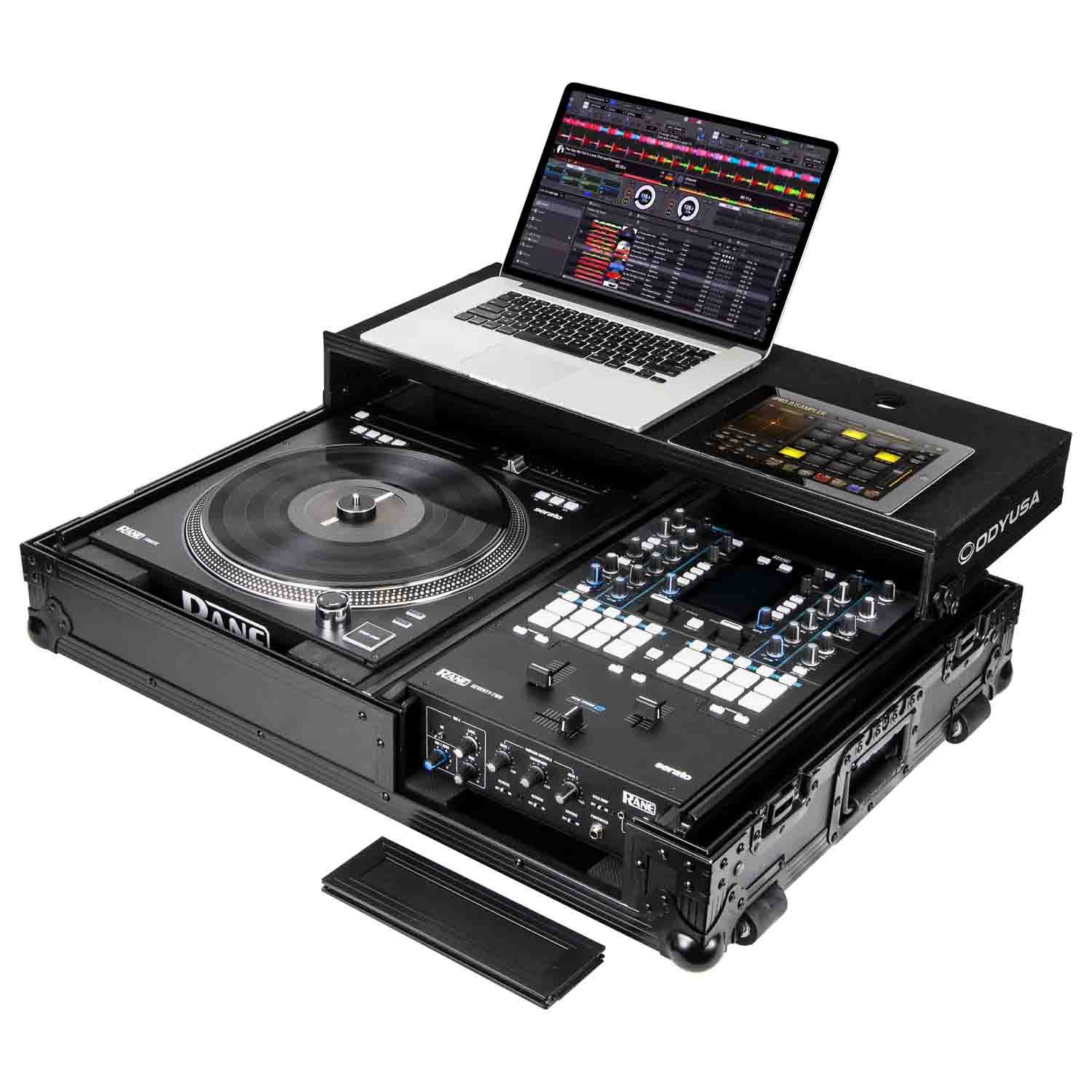 Odyssey FZGS1RA1272WBL Battle DJ Coffin Flight Case with Glide Platform for Rane Twelve and Rane Seventy-Two Mixer Odyssey
