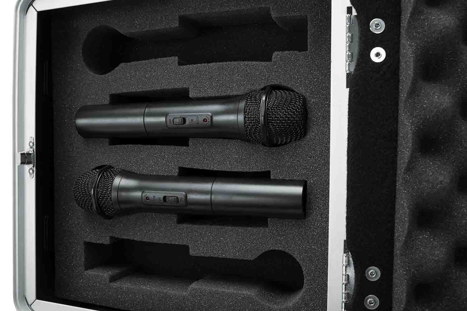 Gator Cases GM-4WR DJ Case for 4 Complete Wireless Microphone Systems - Half Rack - Hollywood DJ