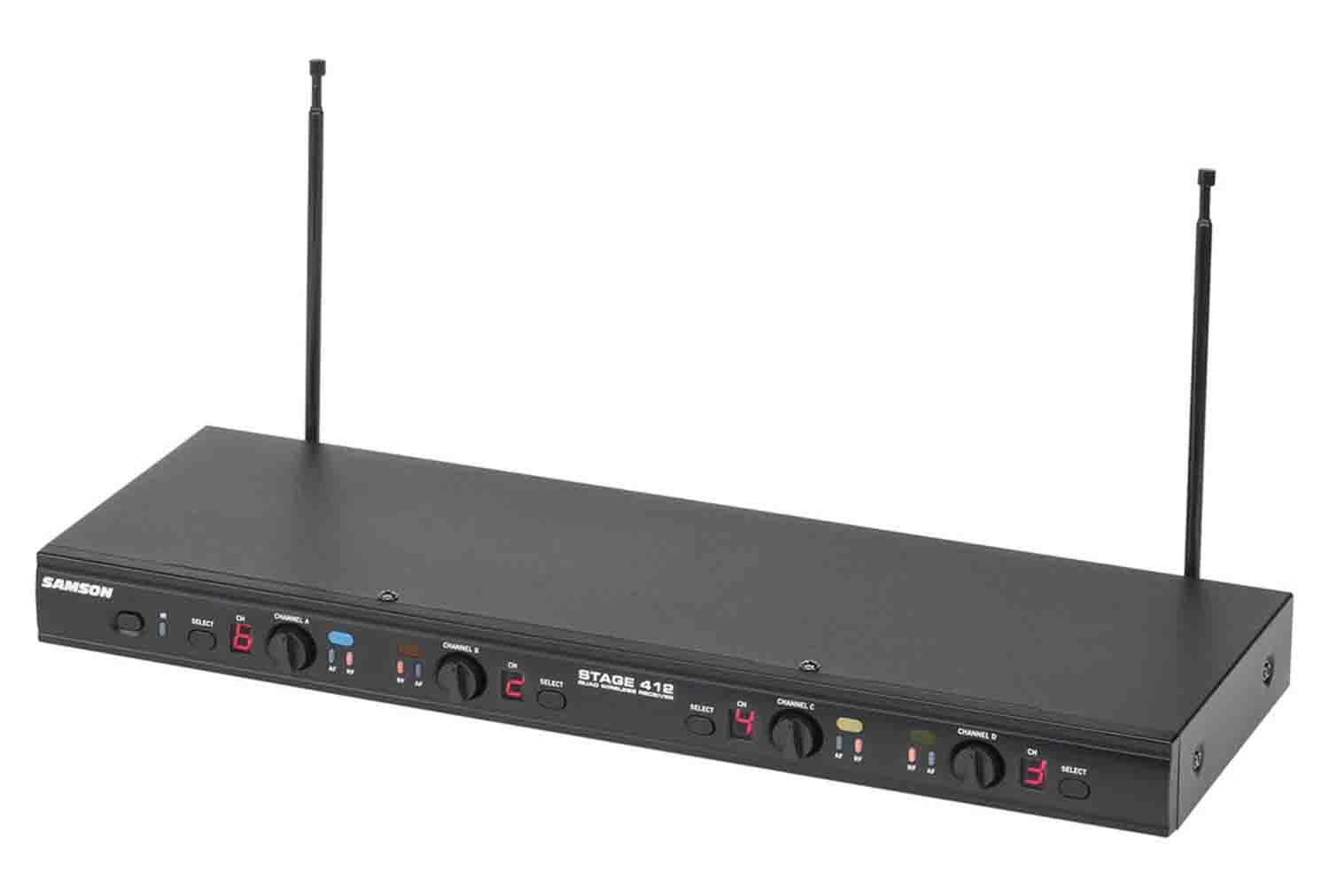 Samson SWS412HH-E, Stage 412 Frequency Agile Quad-Channel Handheld VHF Wireless System - 173 to 198 MHz - Hollywood DJ