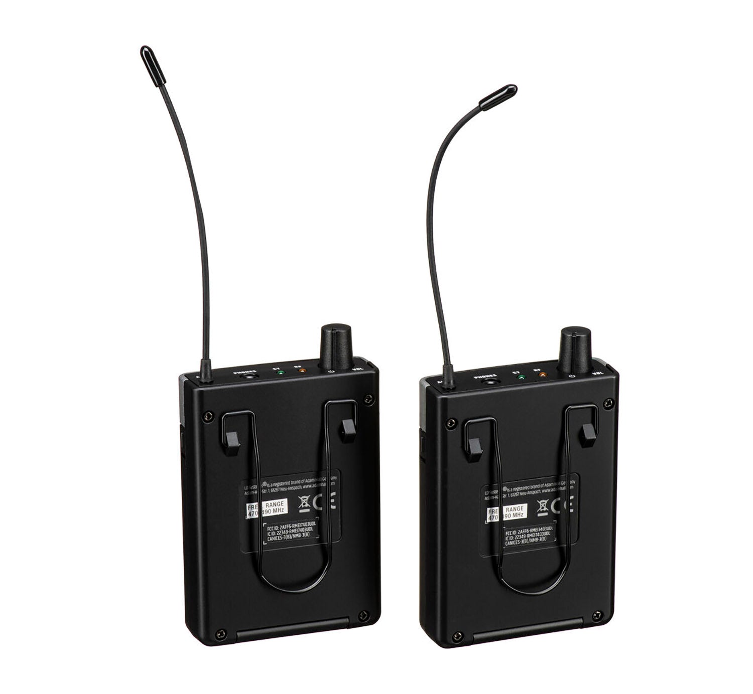 LD Systems U304.7 IEM TWIN, Wireless In-Ear Monitoring System with Two Receivers and Earphones - 470 to 490 MHz - Hollywood DJ