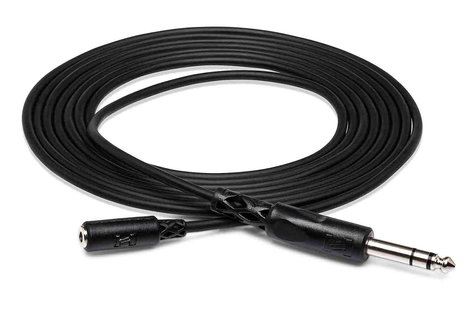Hosa MHE-325 Headphone Adaptor Cable 3.5 mm TRS to 1/4 in TRS - 25 Feet - Hollywood DJ