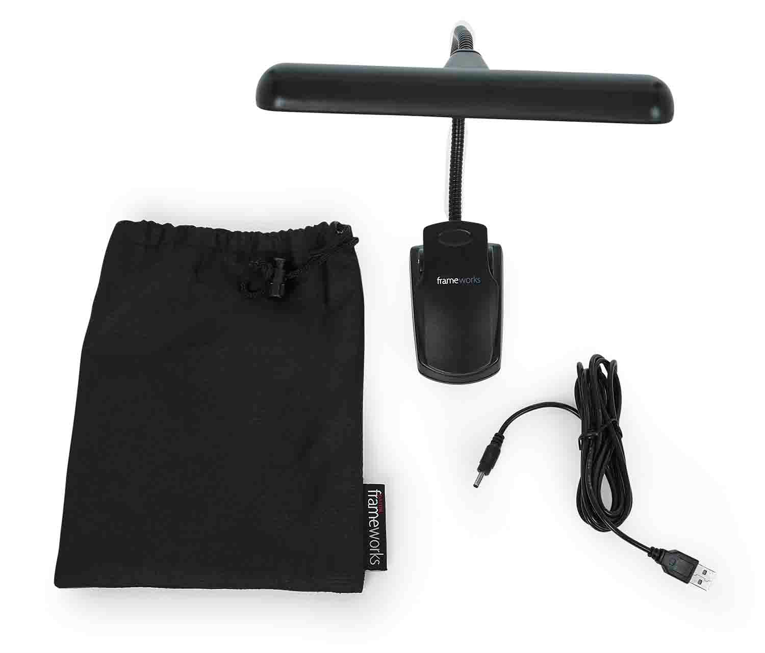 Gator Frameworks GFWMUSLEDR Clip-on Red LED Music Lamp with Adjustable Neck - Hollywood DJ