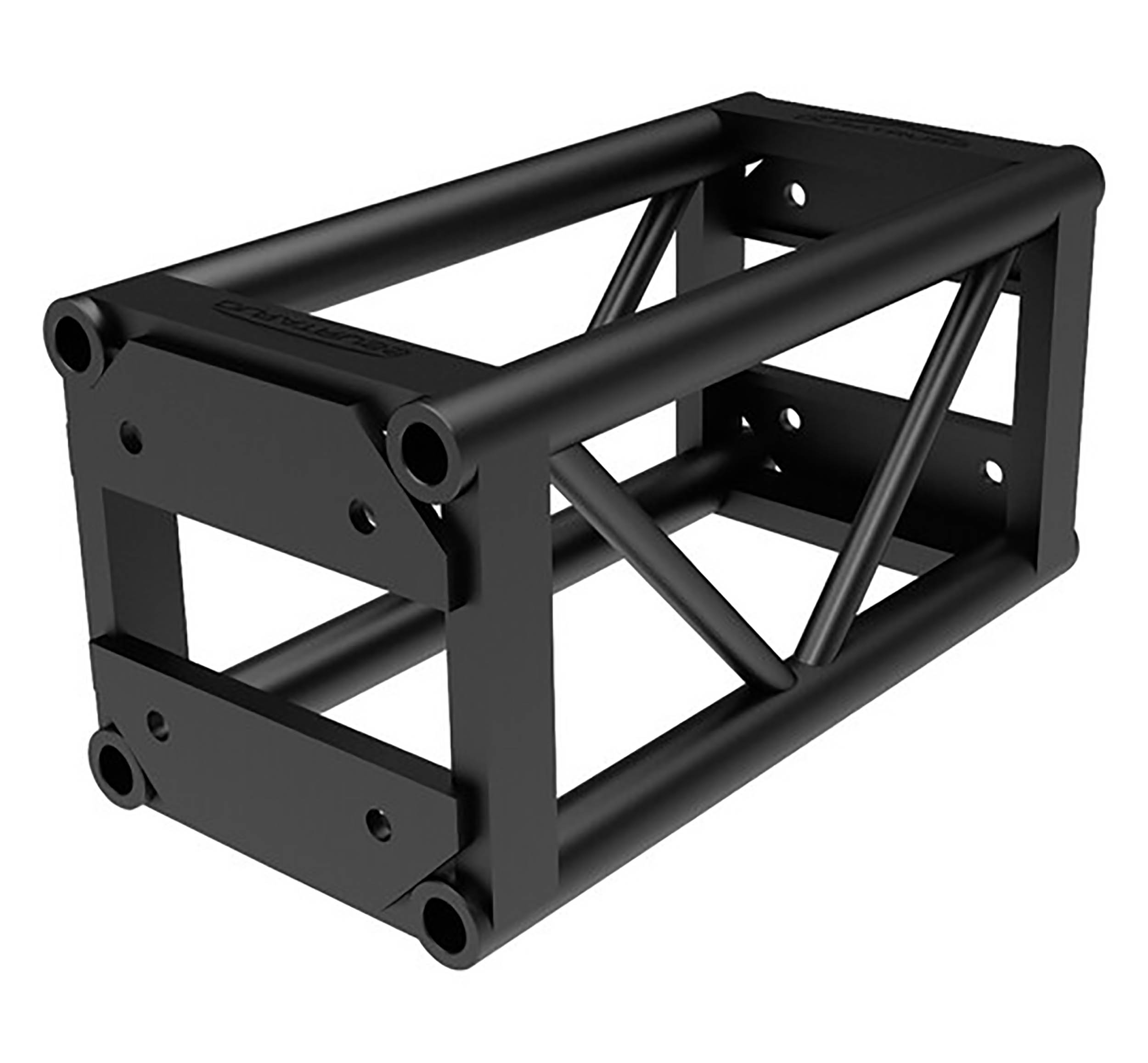 Global Truss DT-GP2-BLK, End Plated Square Truss Straight Segment 2ft - Black - Hollywood DJ