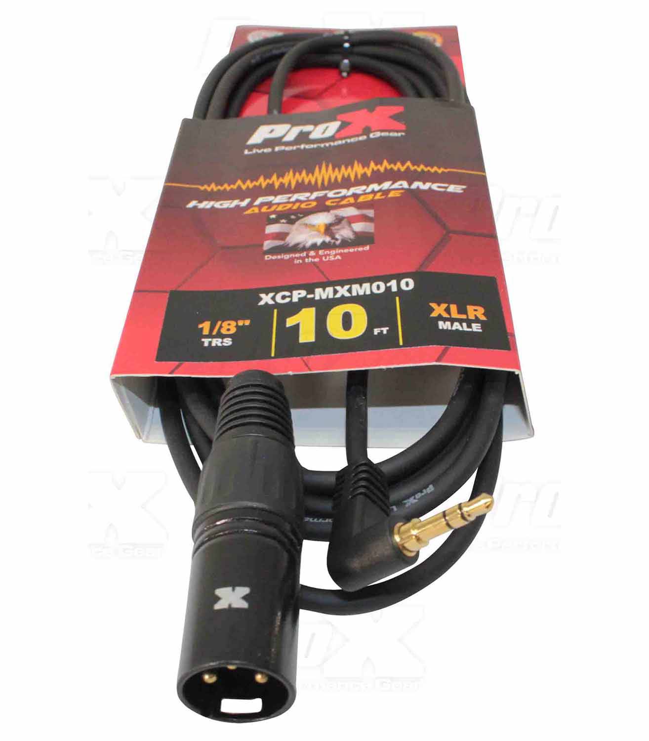 Prox XCP-MXM10 Unbalanced 1/8" TRS Mini to XLR-M Premium Audio Cable - 10 Feet - Hollywood DJ