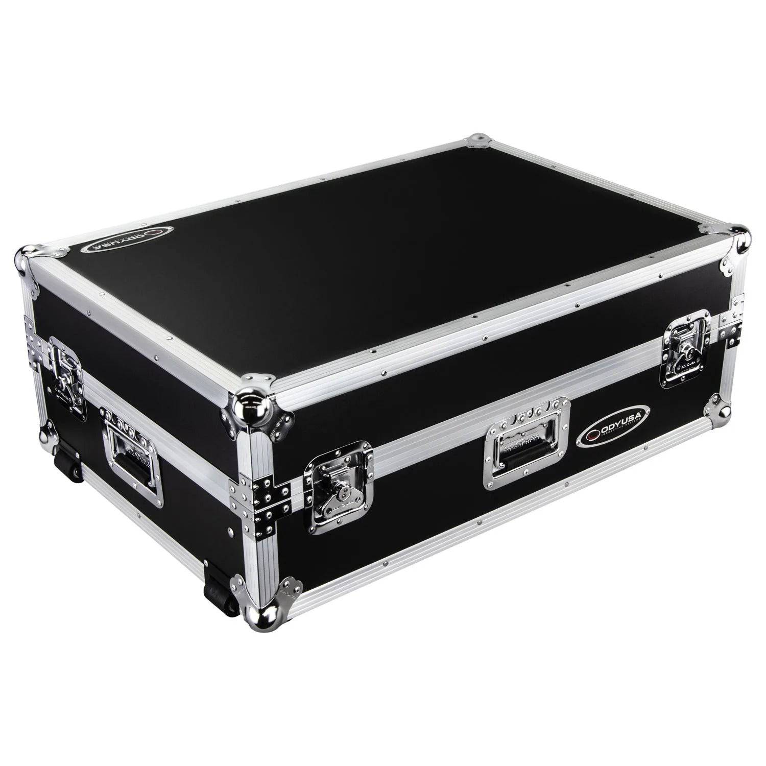 Odyssey FZGSPRIME4W2, Denon Prime 4 Flight Case with Patented Glide Laptop Platform and 2U Rack Space - Hollywood DJ