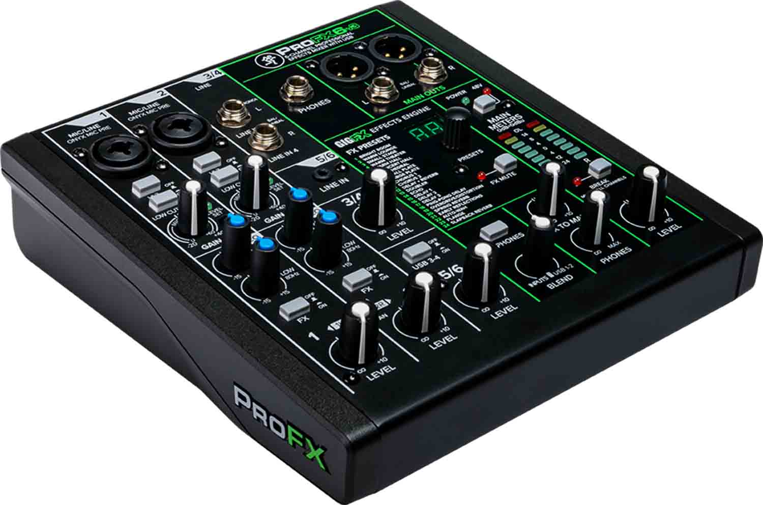 Mackie ProFX6v3, Professional Effects Mixer with USB - Hollywood DJ