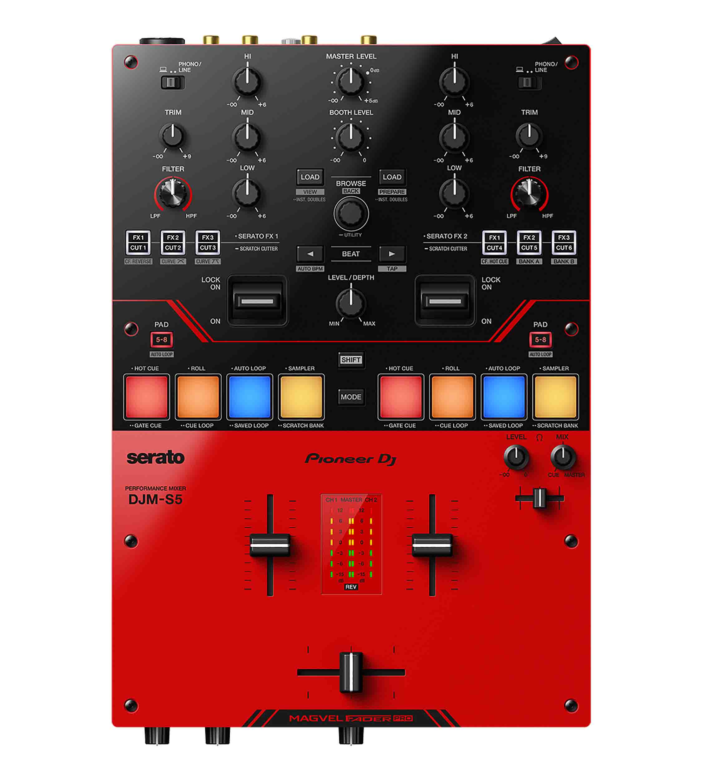 Pioneer DJ PLX-CRSS12 Hybrid Turntable Package with S5 DJ Mixer and Flight Coffin Case by Pioneer DJ