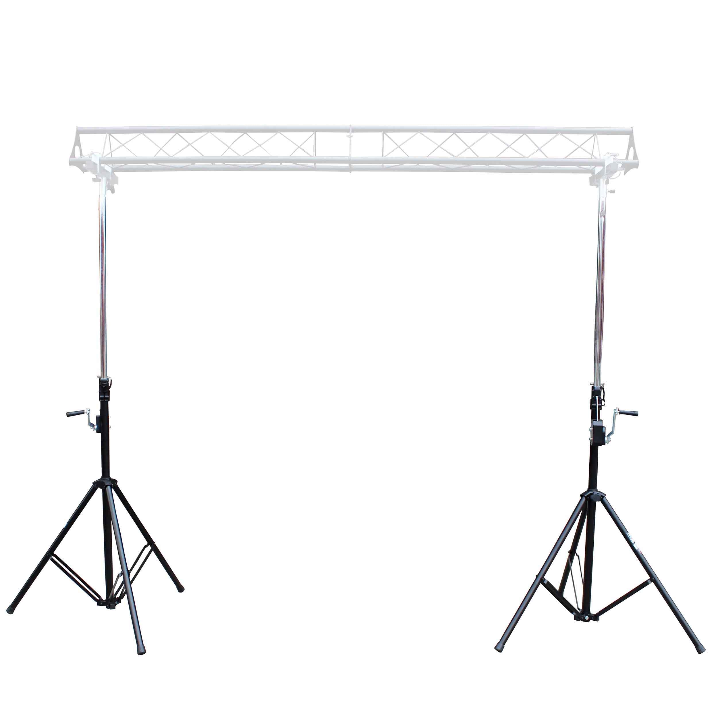 ProX T-LS35C-STAND, Set of (2) 9.5 Ft Crank Stands with T-Bars Supports Triangle Truss Segments for DJ Lighting - Hollywood DJ