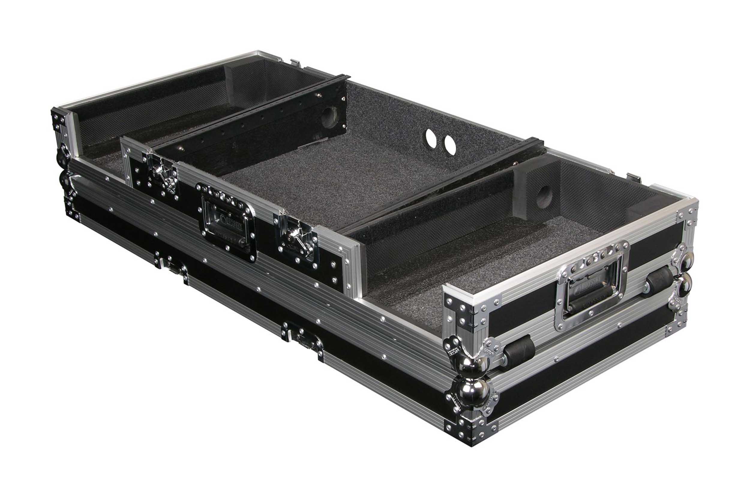 Odyssey FZ19CDiW Universal 19-Inch Format DJ Mixer and Two Medium Format Media Players Coffin Flight Case - Hollywood DJ