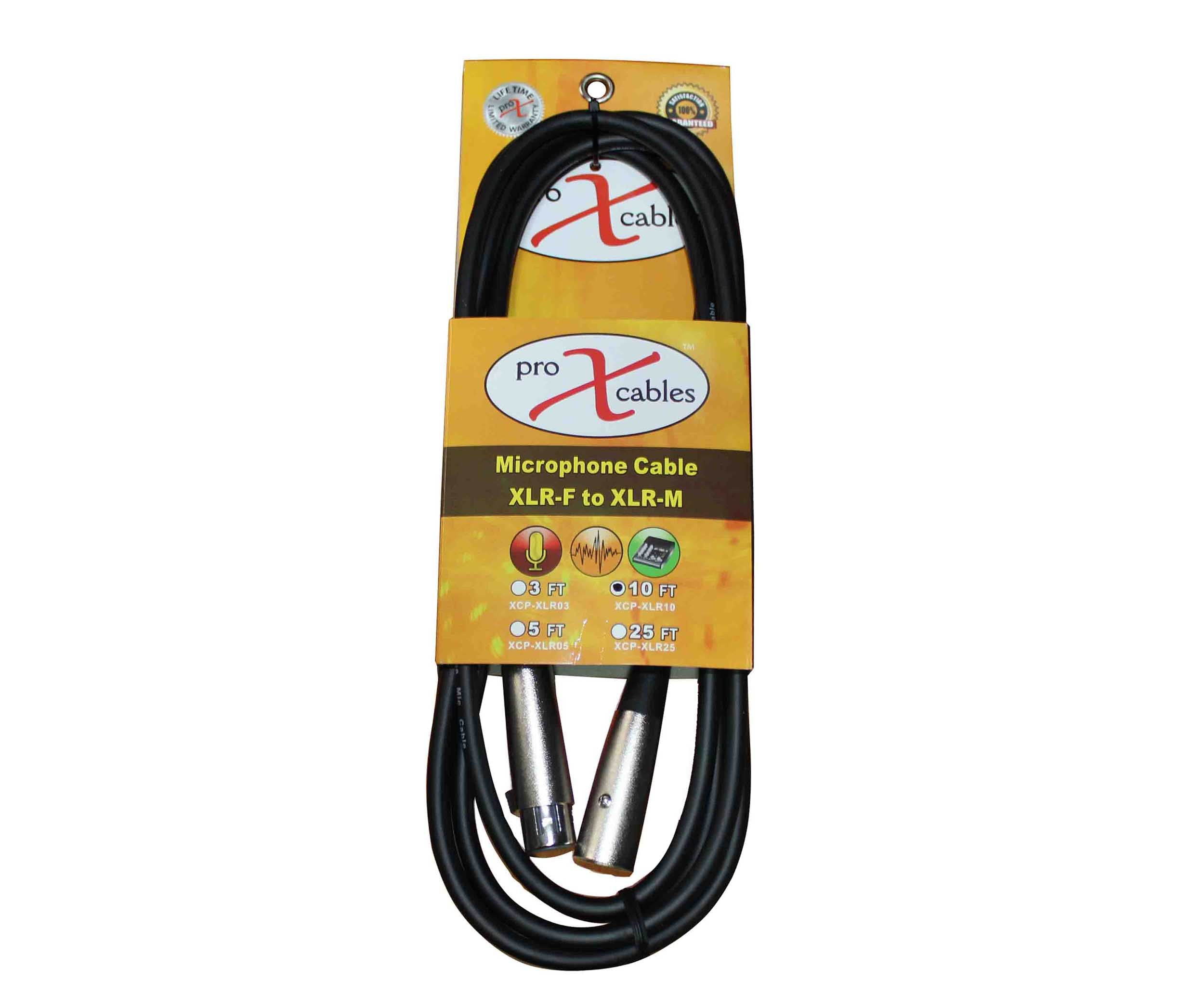Prox XCP-XLR10 Balanced XLR3-F to XLR3-M Premium Audio Microphone Cable - 10 Feet by ProX Cases