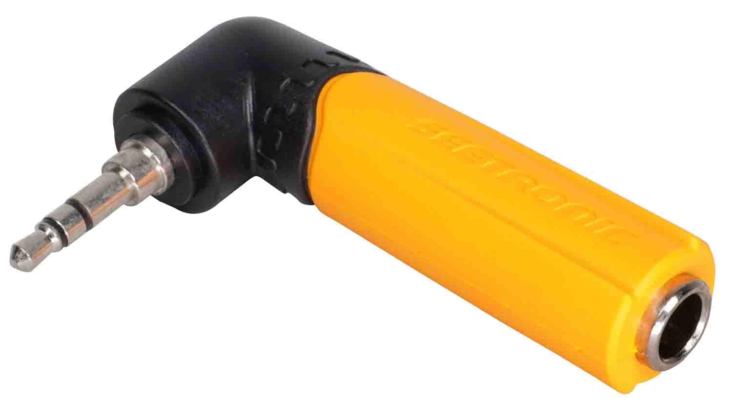 ProX XC-MMJ3-PM-R Professional 1/4" Female to 1/8" Male Stereo Right Angled Adapter BY SEETRONIC - Hollywood DJ