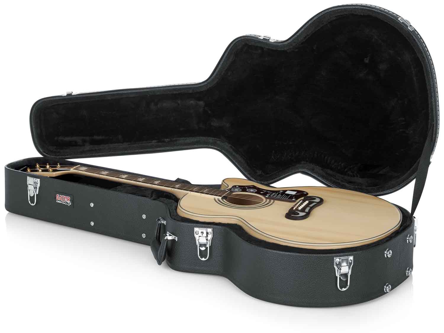 Gator Cases GW-JUMBO Deluxe Wood Case for Jumbo Acoustic Guitars - Hollywood DJ