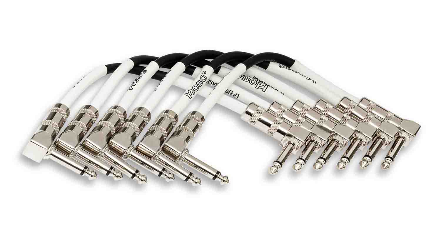 Hosa CPE-606 Right Angle to Right Angle Guitar Patch Cable (6 Pack, 6 Inch) - Hollywood DJ