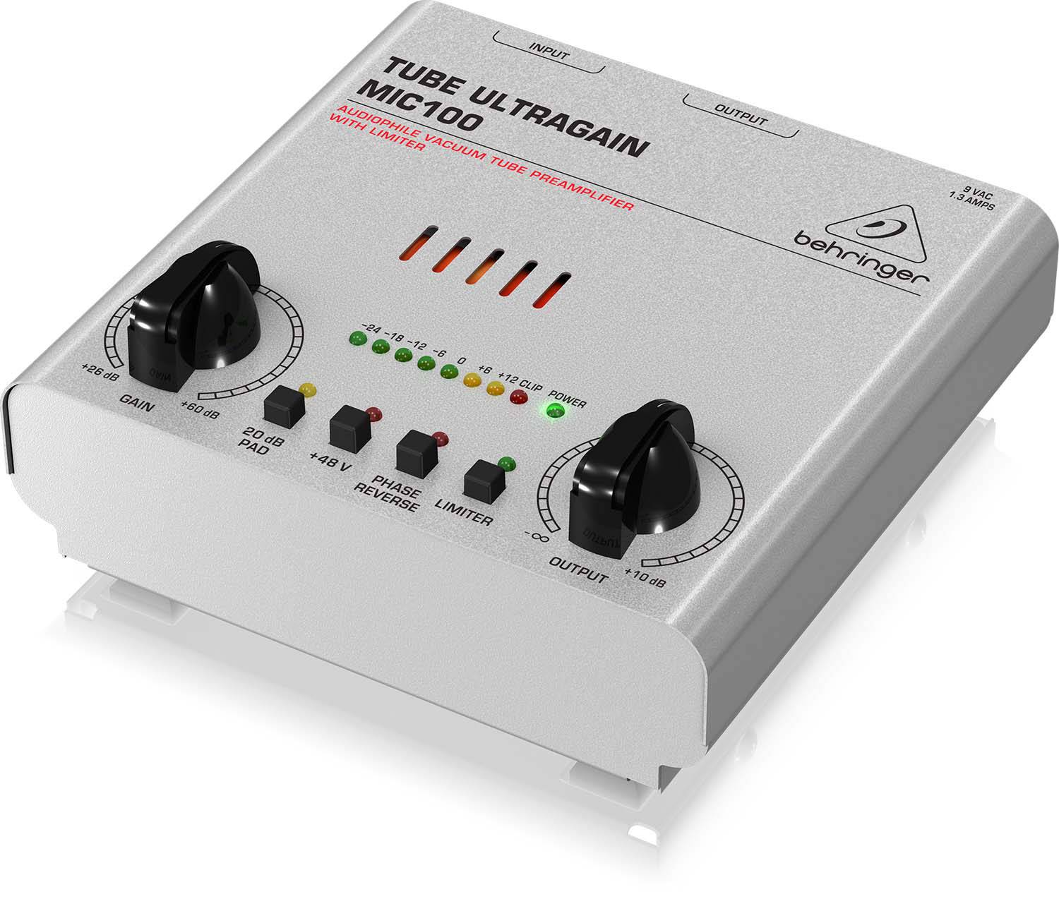 Behringer MIC100, Audiophile Vacuum Tube Preamplifier With Limiter - Hollywood DJ