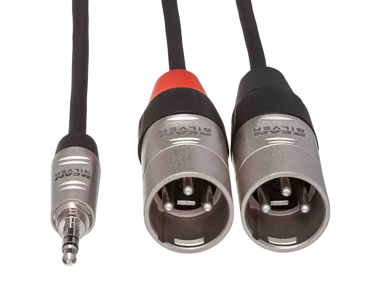 Hosa HMX, 3.5mm TRS Male to Dual XLR Male Pro Stereo Breakout Cable - Hollywood DJ