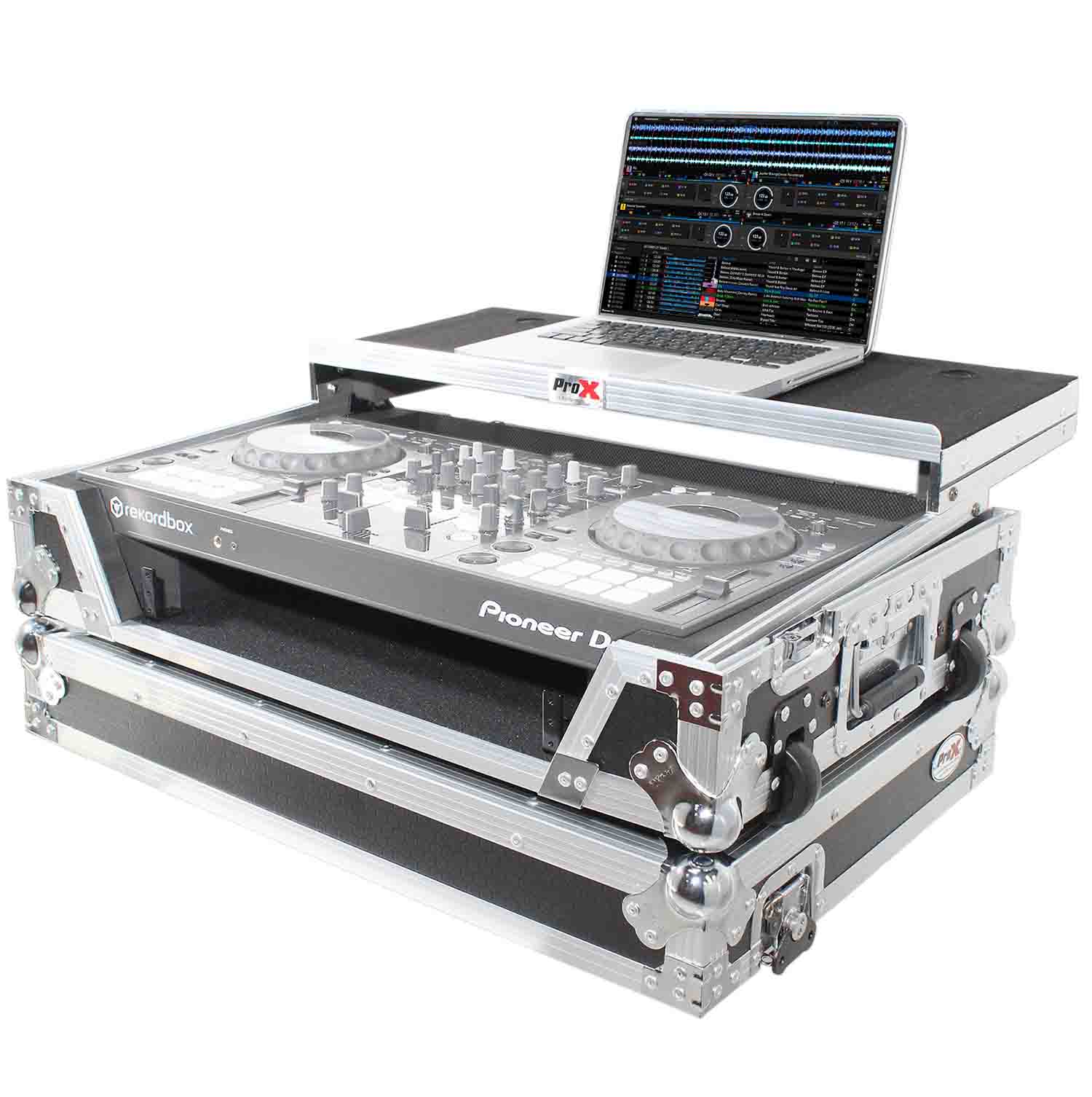 B-Stock: ProX XS-DDJ800 WLT DJ Flight Case For Pioneer DDJ-800 Digital Controller With Sliding Laptop Shelf and Wheels - Hollywood DJ