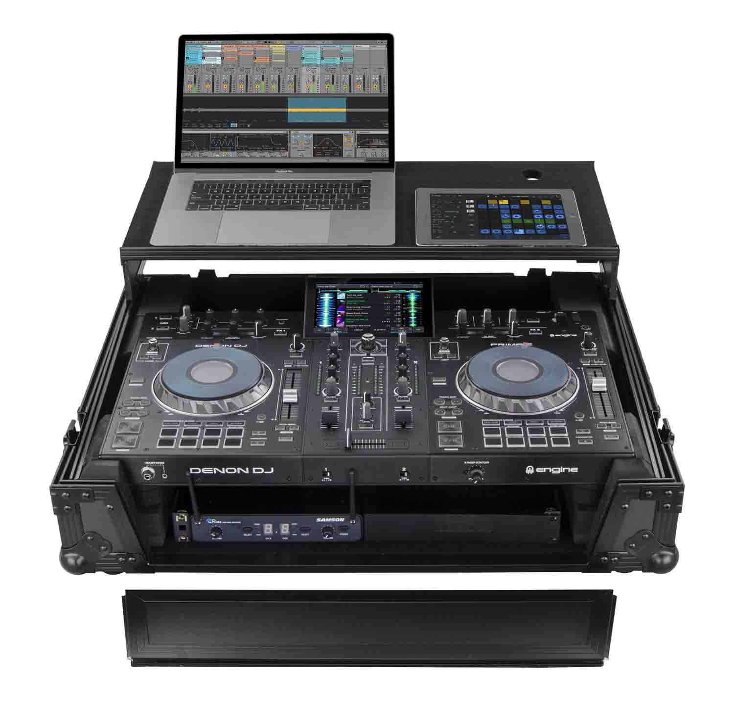 Odyssey FZGSPRIME2BL Denon Prime 2 Glide Style Black Flight Case - Hollywood DJ