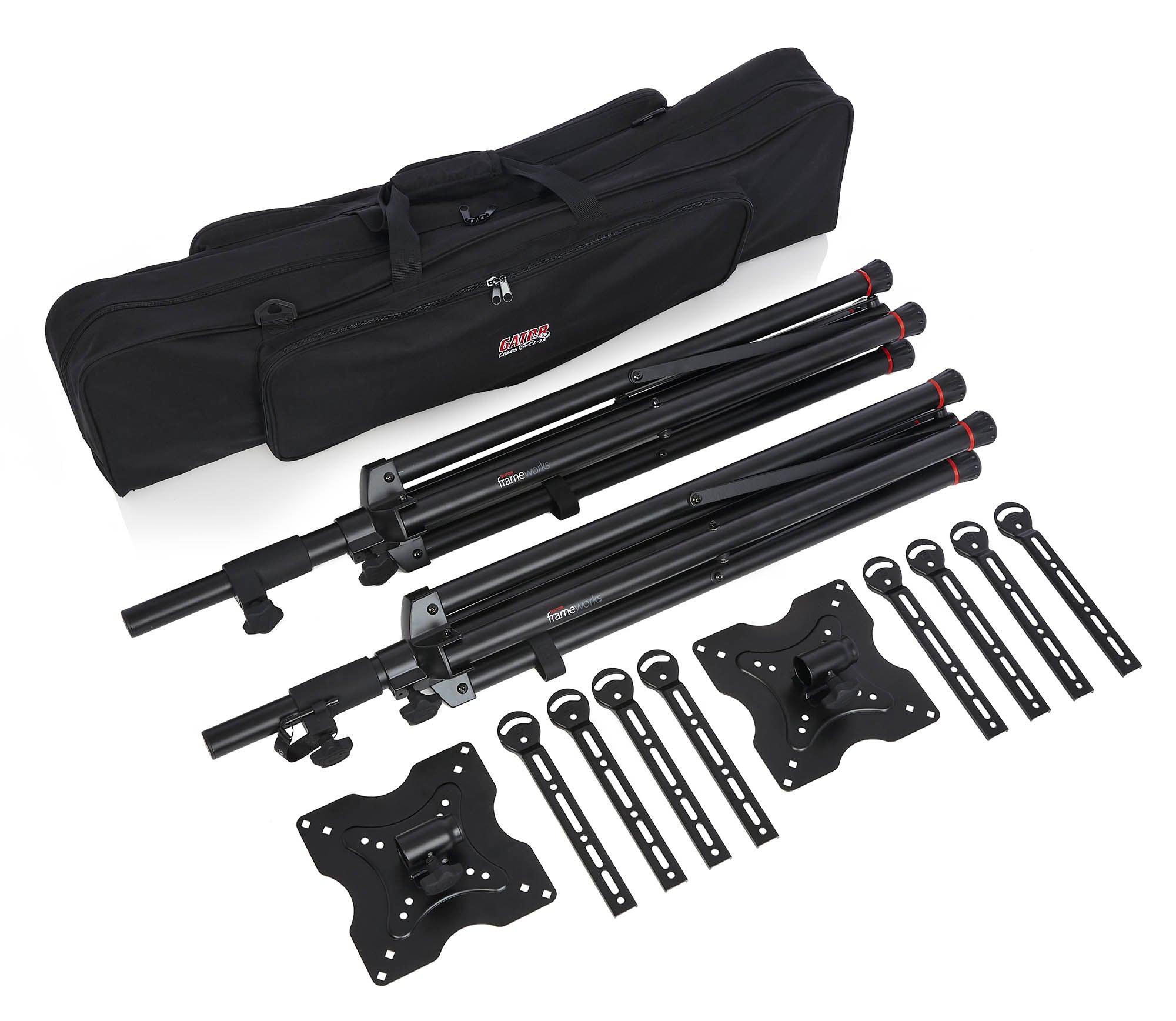 Gator Cases G-AVLCDBAG2 Carry Bag with Pockets for Vesa Mounts Holds and Dual AVLCD Stands - Hollywood DJ