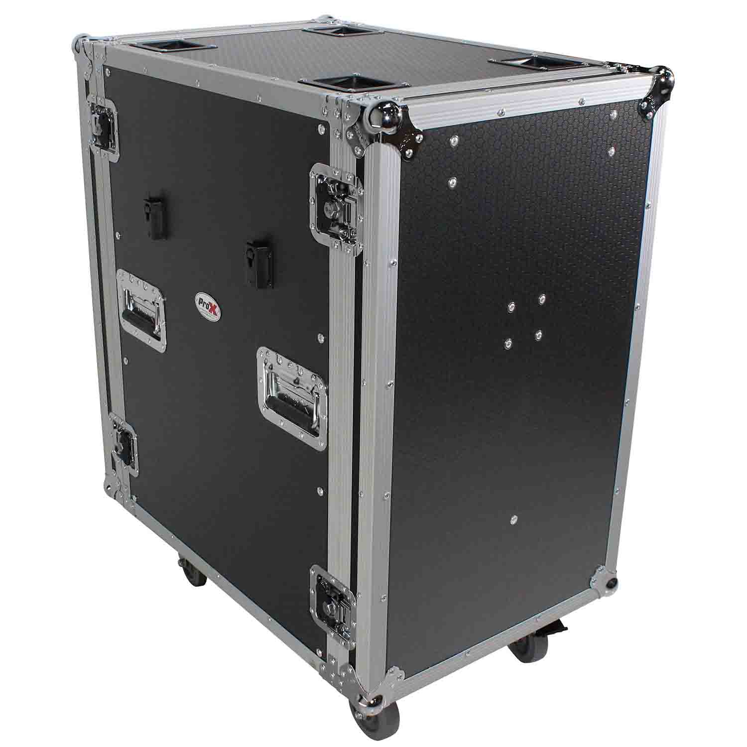 ProX T-18RSS24WDST, 18U Space Amp Rack Mount ATA Flight Case 24 Inch Depth W-Casters - Hollywood DJ